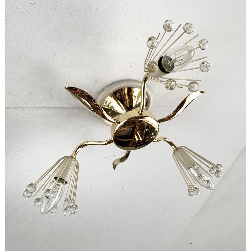 Lampada da soffitto austriaca a forma di fiore di Emil Stejnar per Rupert Nikoll, Austria, anni '50 in vendita 4