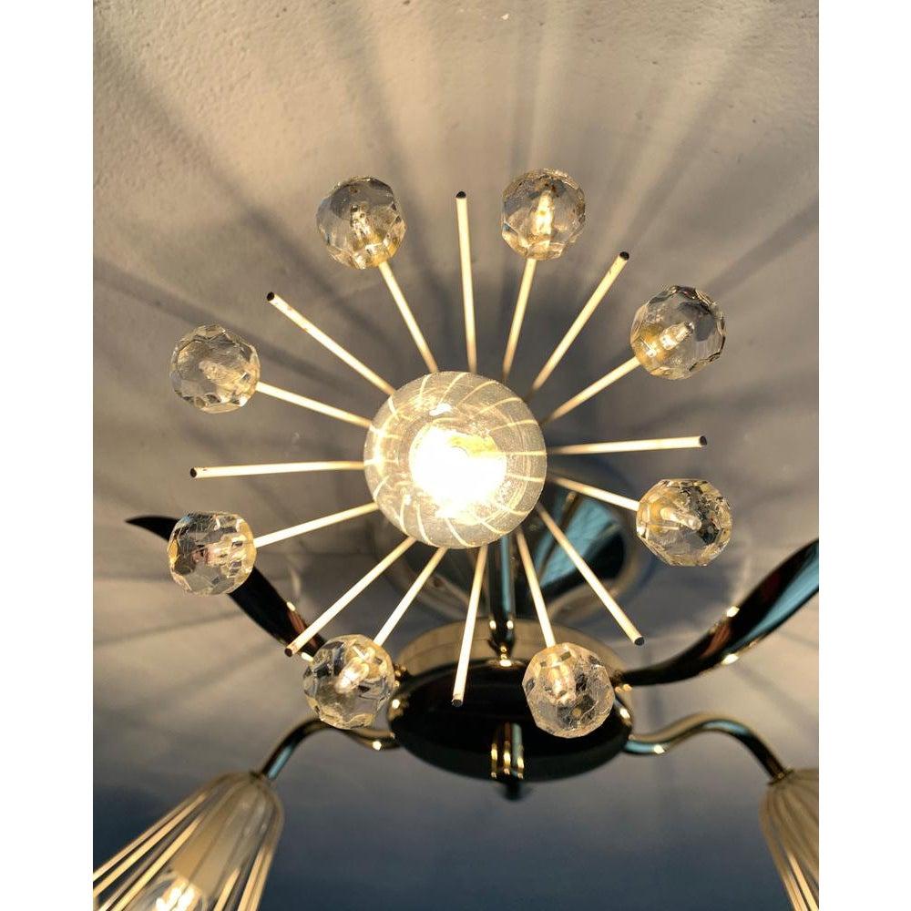 XX secolo Lampada da soffitto austriaca a forma di fiore di Emil Stejnar per Rupert Nikoll, Austria, anni '50 in vendita