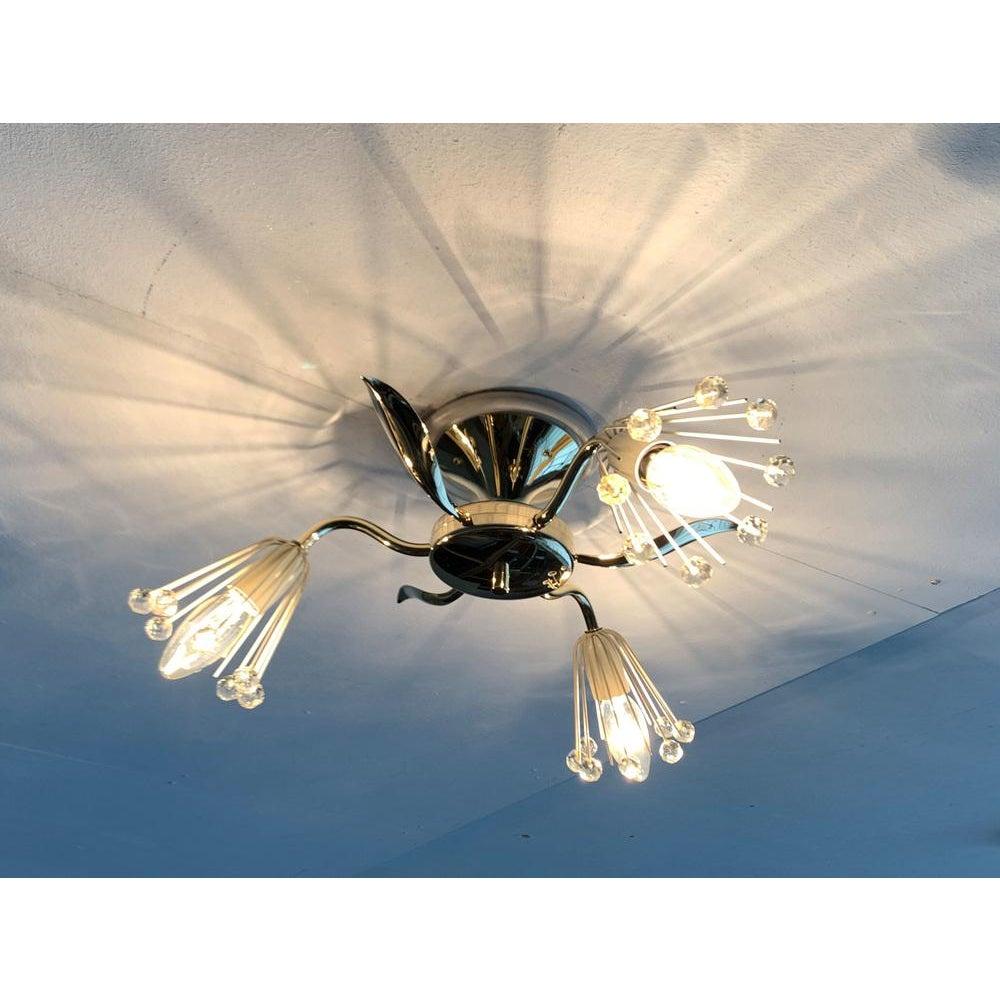 Lampada da soffitto austriaca a forma di fiore di Emil Stejnar per Rupert Nikoll, Austria, anni '50 in vendita 1