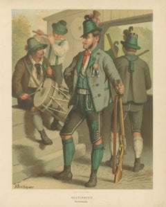 Austrian Folk Costume Prints, Styria – Elegant 19th-Century Pair, Austria