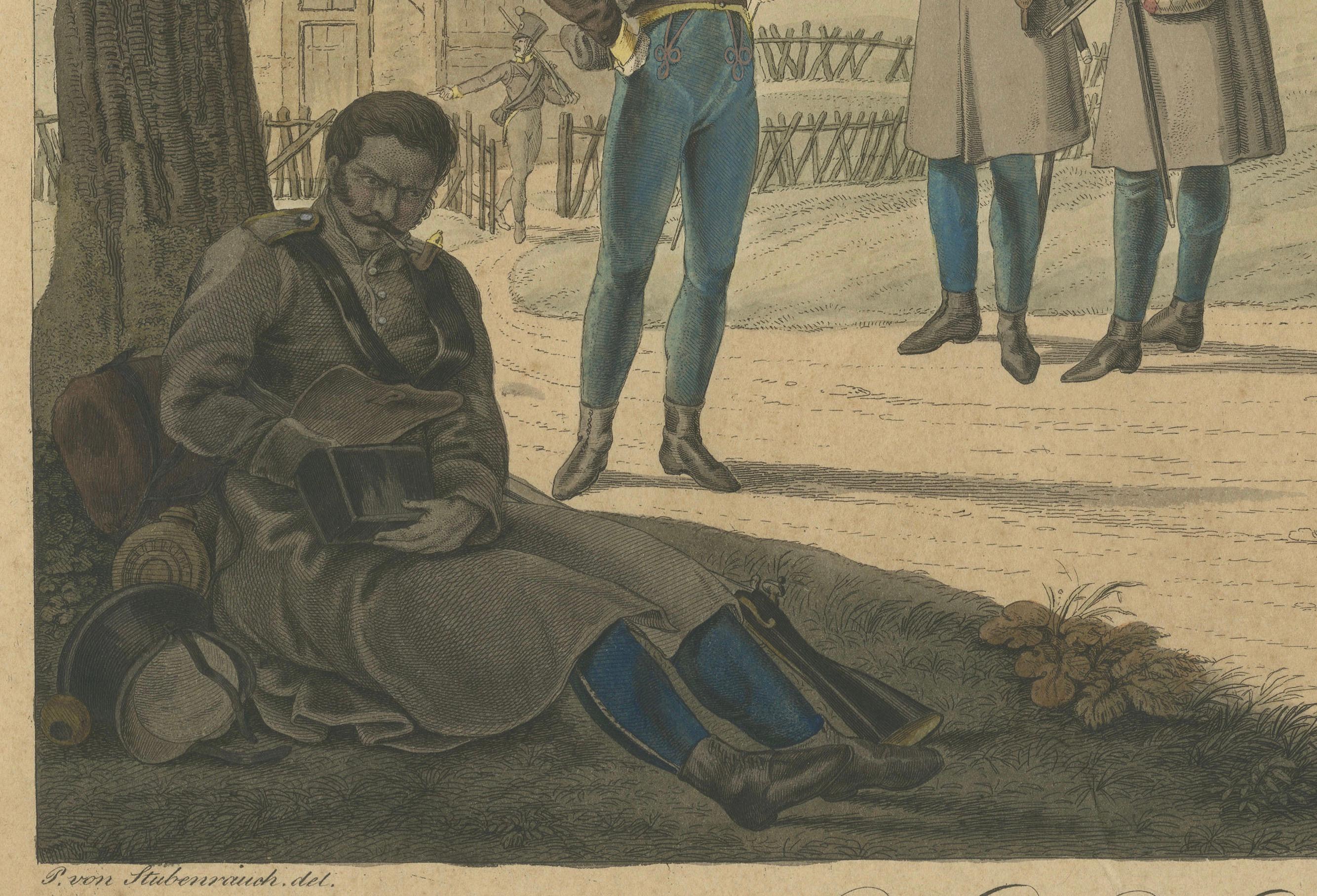 Soldati del Reggimento di Frontiera austriaco durante l'era napoleonica, circa 1820 In condizioni buone in vendita a Langweer, NL