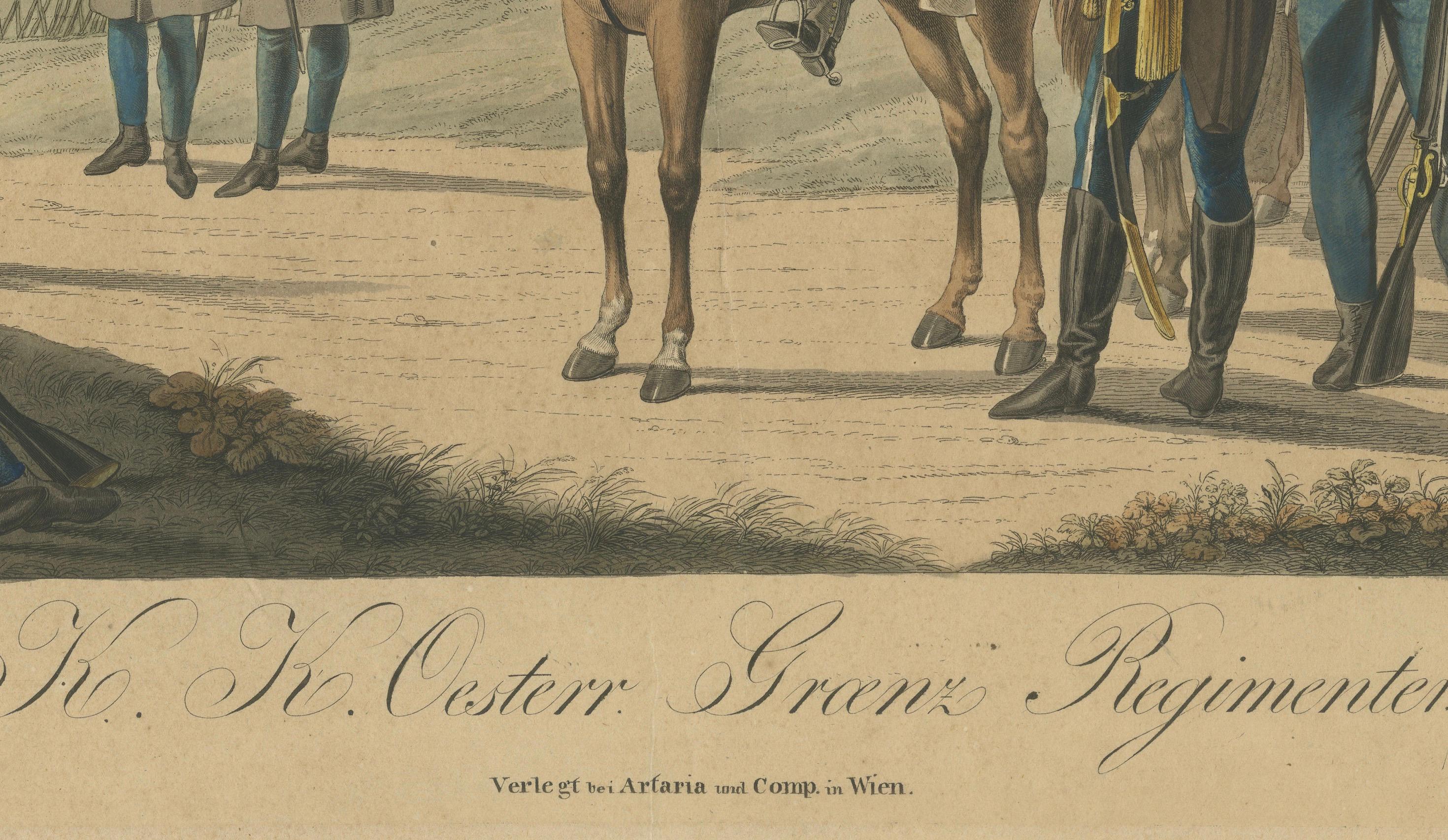 Inizio XIX secolo Soldati del Reggimento di Frontiera austriaco durante l'era napoleonica, circa 1820 in vendita