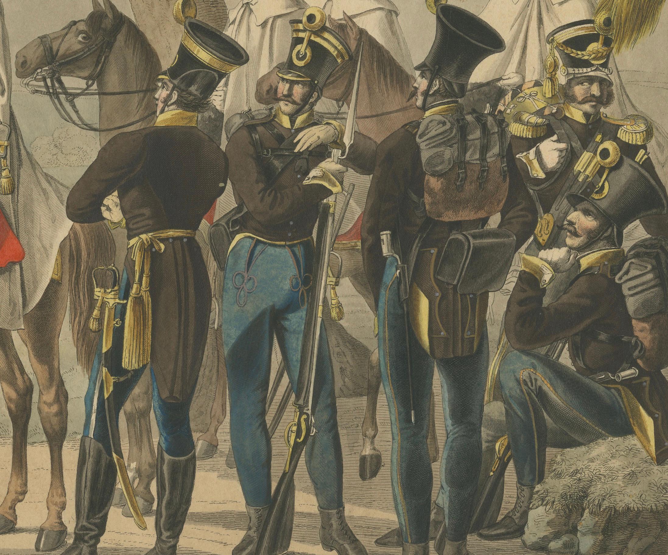 Carta Soldati del Reggimento di Frontiera austriaco durante l'era napoleonica, circa 1820 in vendita