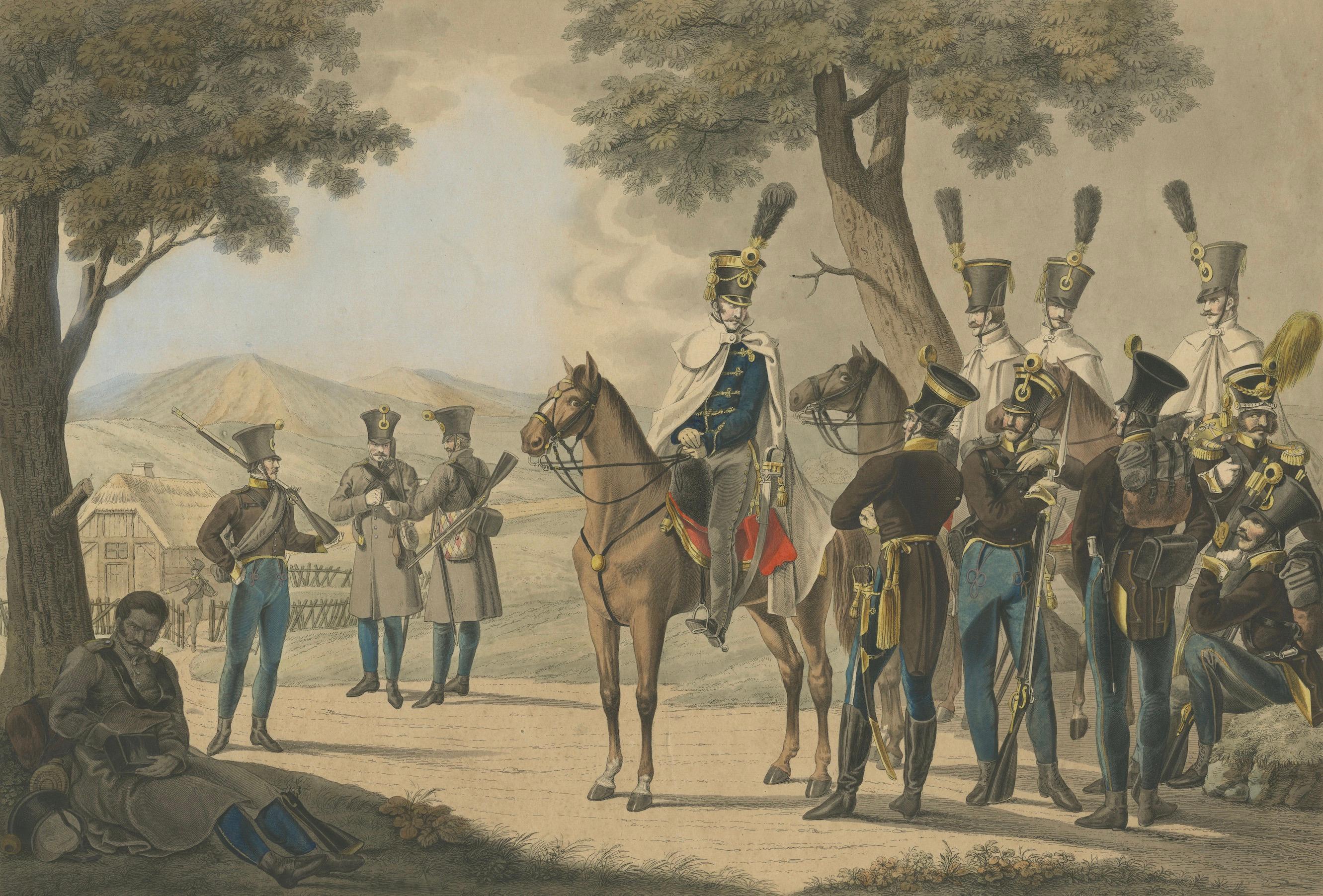 Soldati del Reggimento di Frontiera austriaco durante l'era napoleonica, circa 1820 in vendita 3
