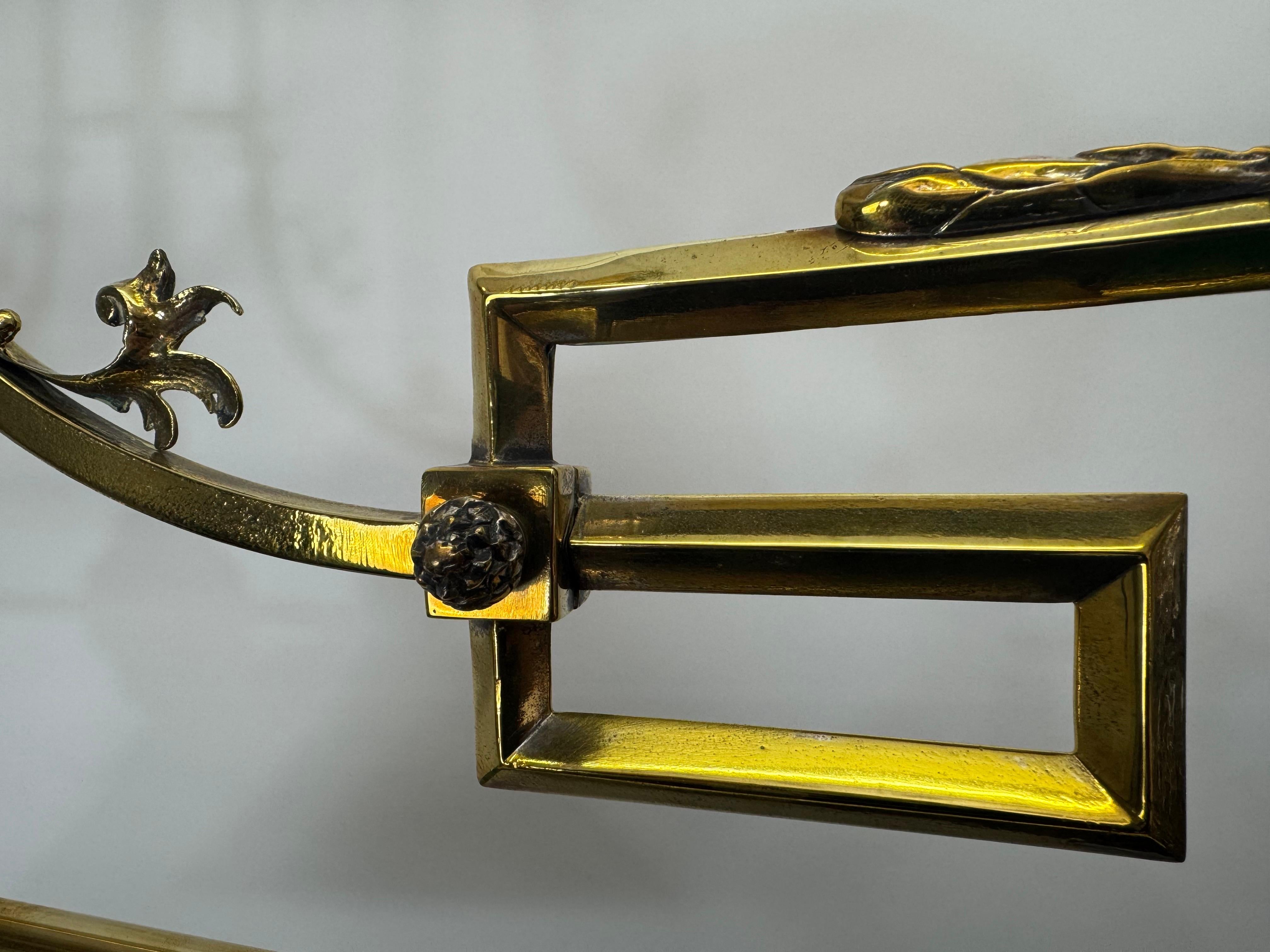 Lustre de bibliothèque autrichien en laiton doré, Vienne, vers 1900 en vente 5