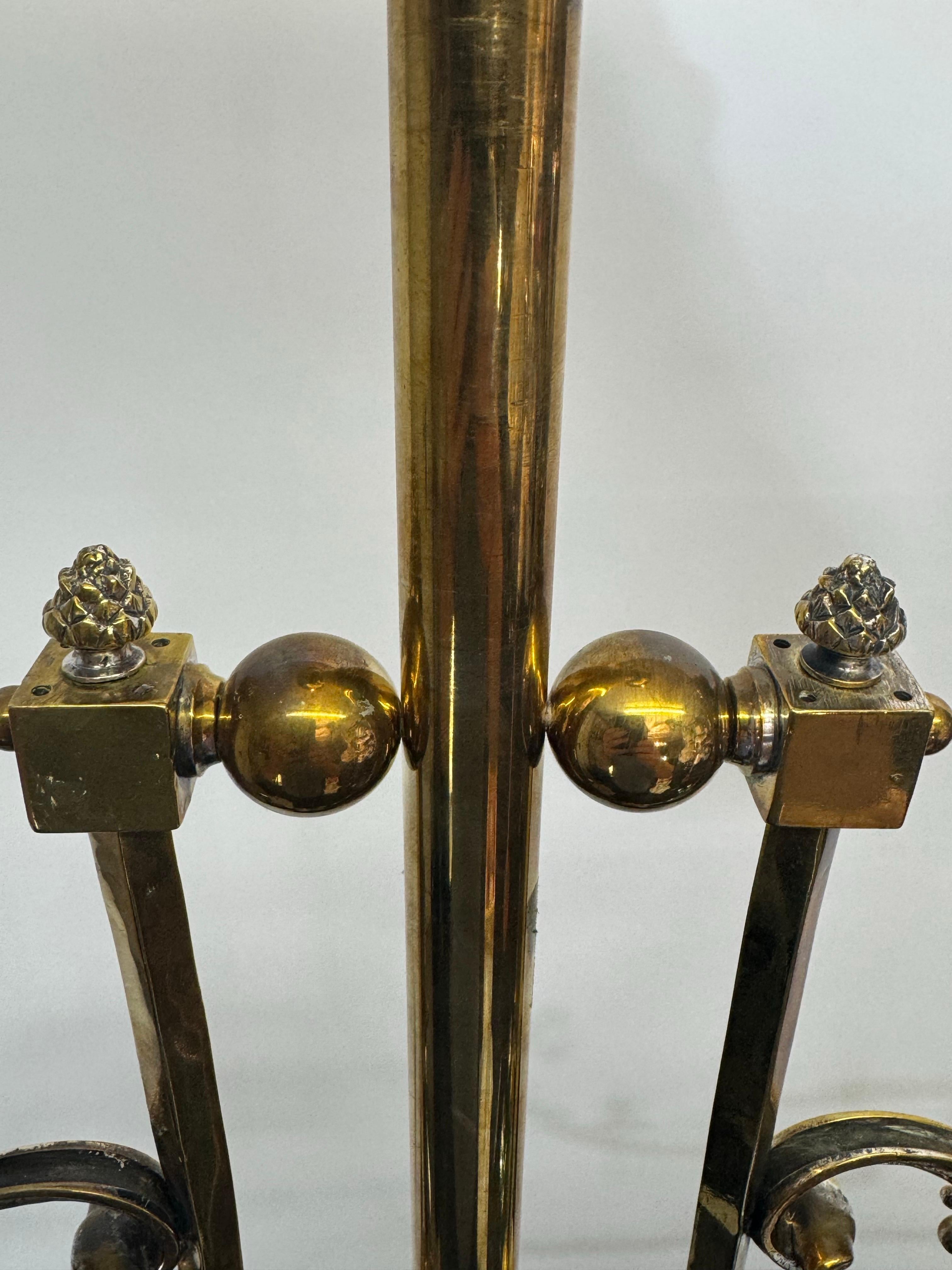 Laiton Lustre de bibliothèque autrichien en laiton doré, Vienne, vers 1900 en vente