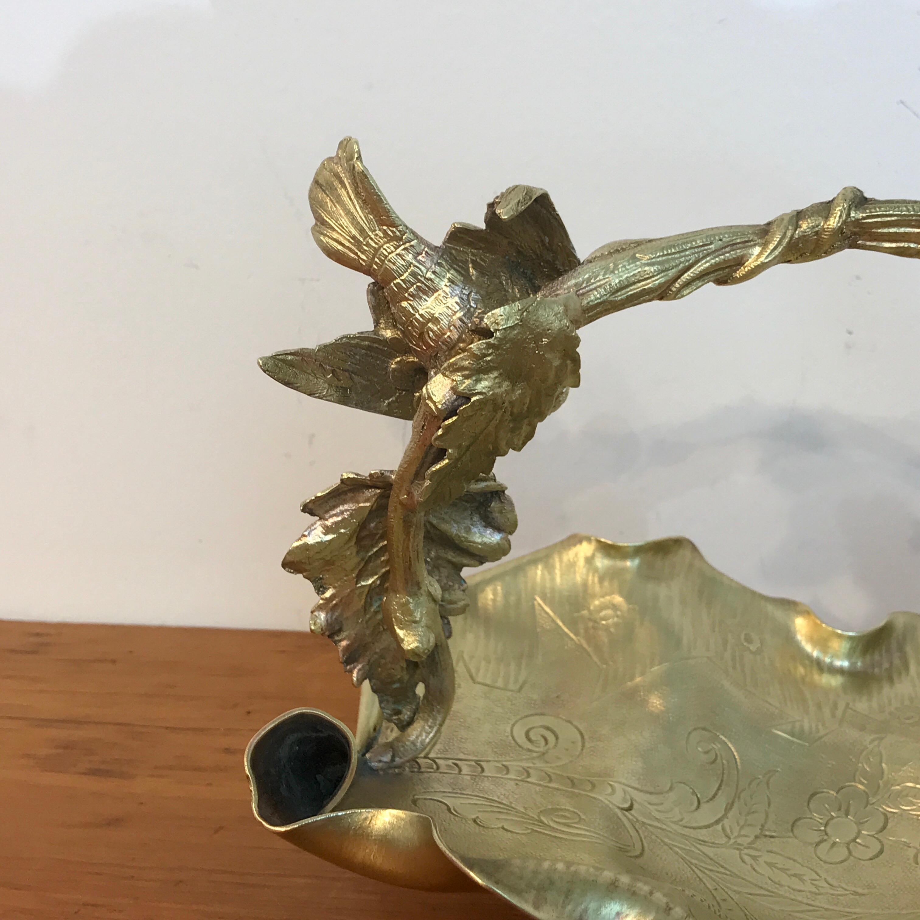 Austrian Gilt Bronze Bird Motif Basket For Sale 3