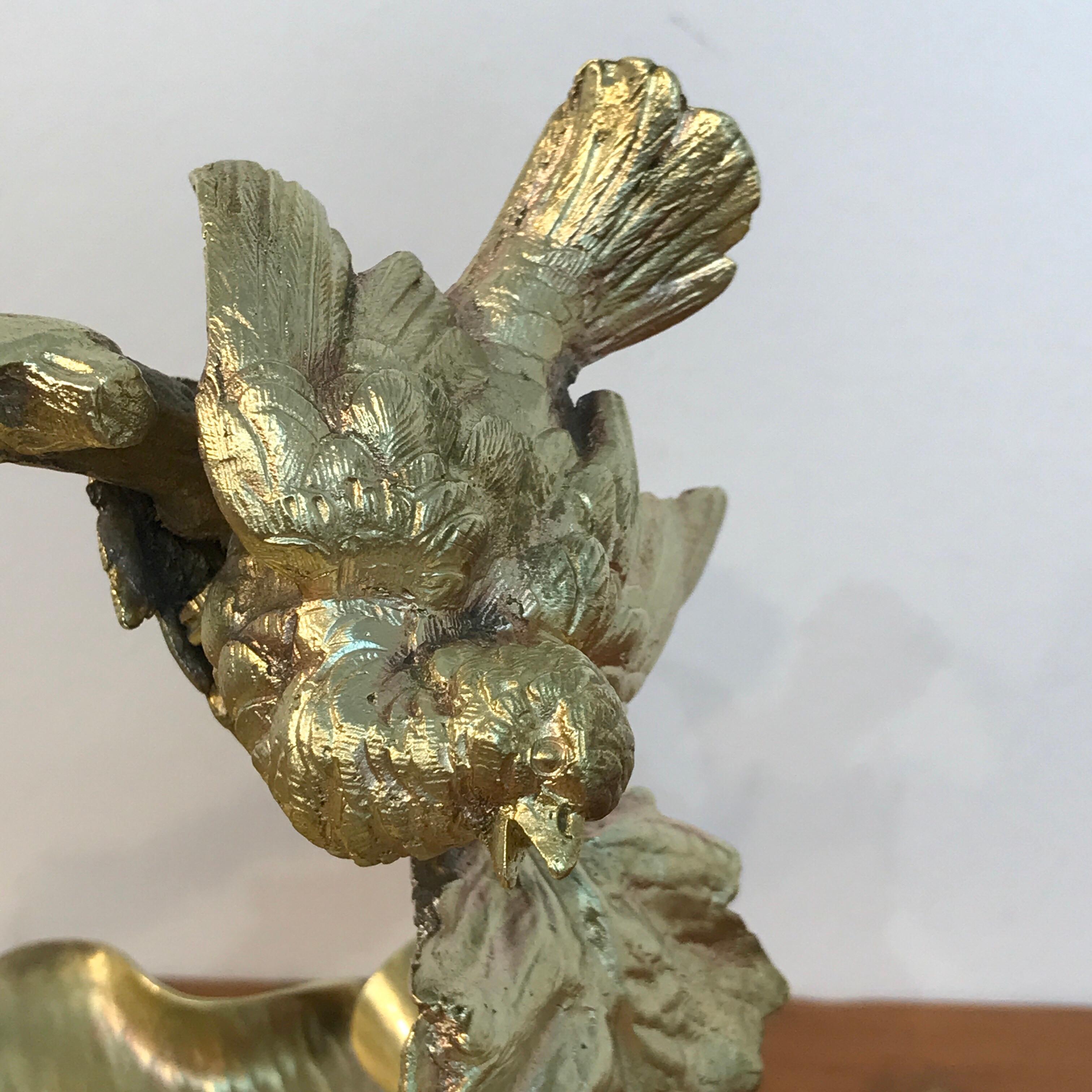 Austrian Gilt Bronze Bird Motif Basket For Sale 5