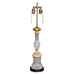 Lampe autrichienne en cristal taillé en bronze doré