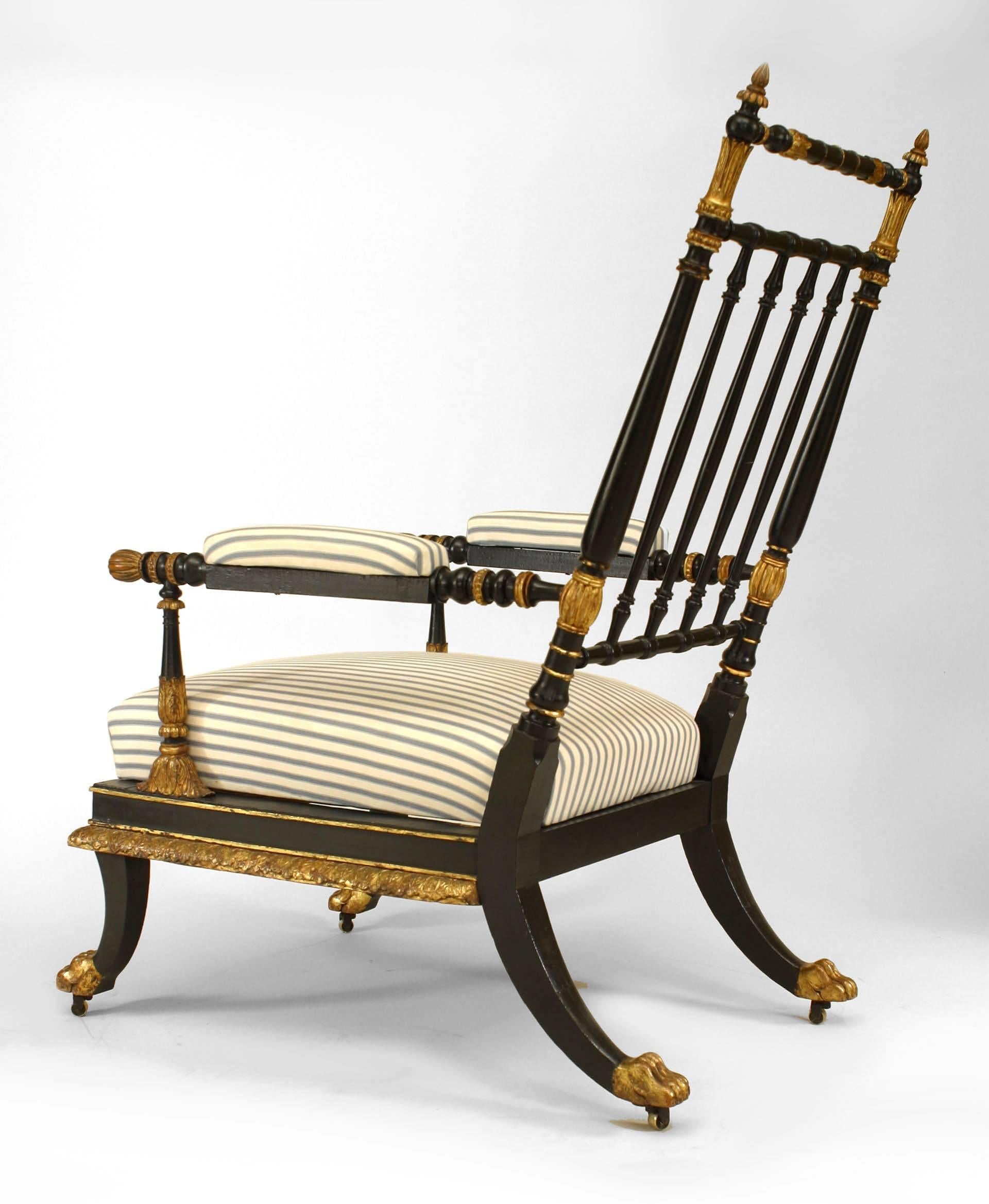 Austrian Gilt Trimmed Spindle Design Armchair, c. 1830 In Good Condition In New York, NY