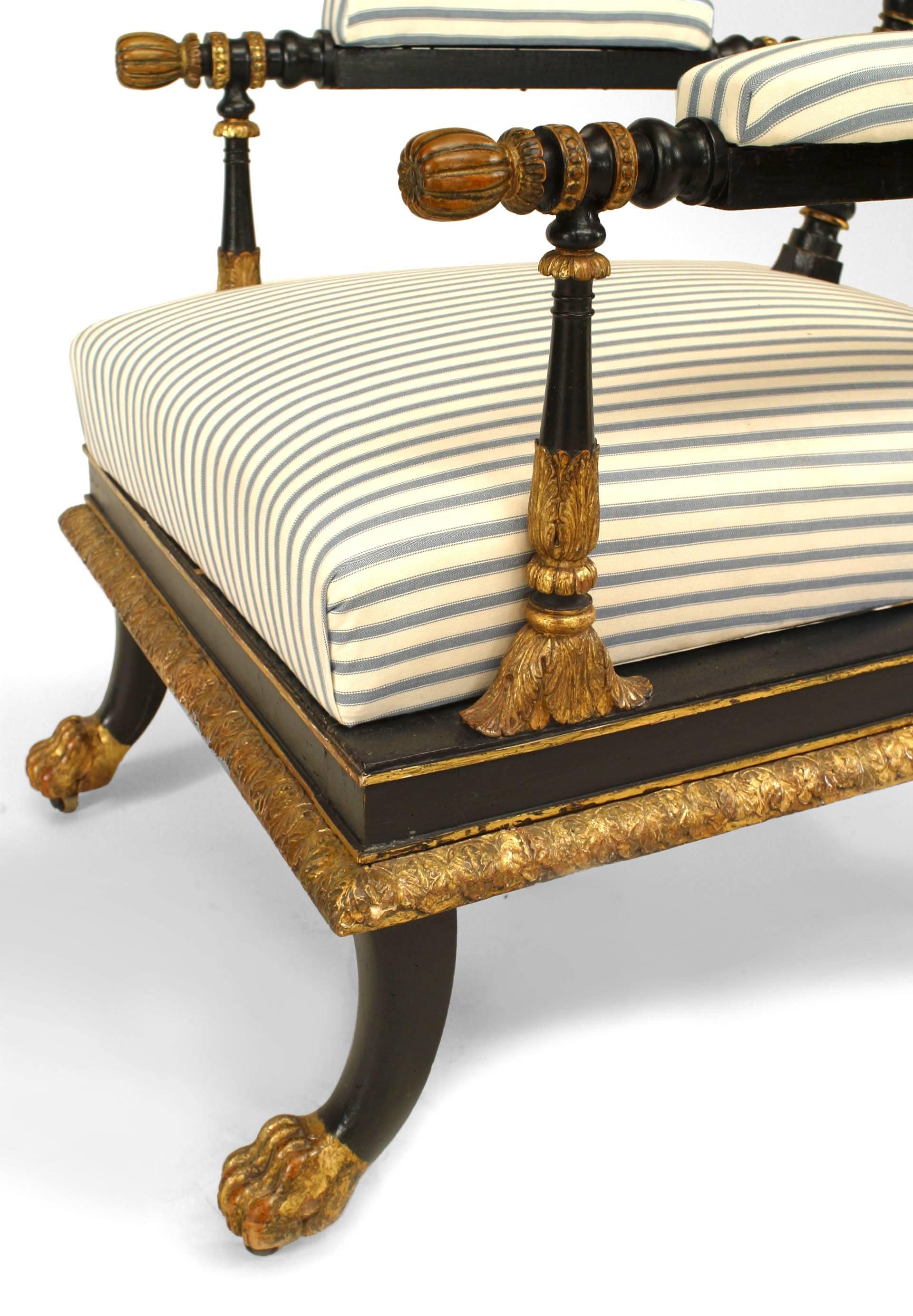 19th Century Austrian Gilt Trimmed Spindle Design Armchair, c. 1830