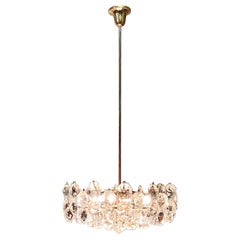 Lampadario austriaco in vetro e ottone dorato di Bakalowits, anni '60 circa