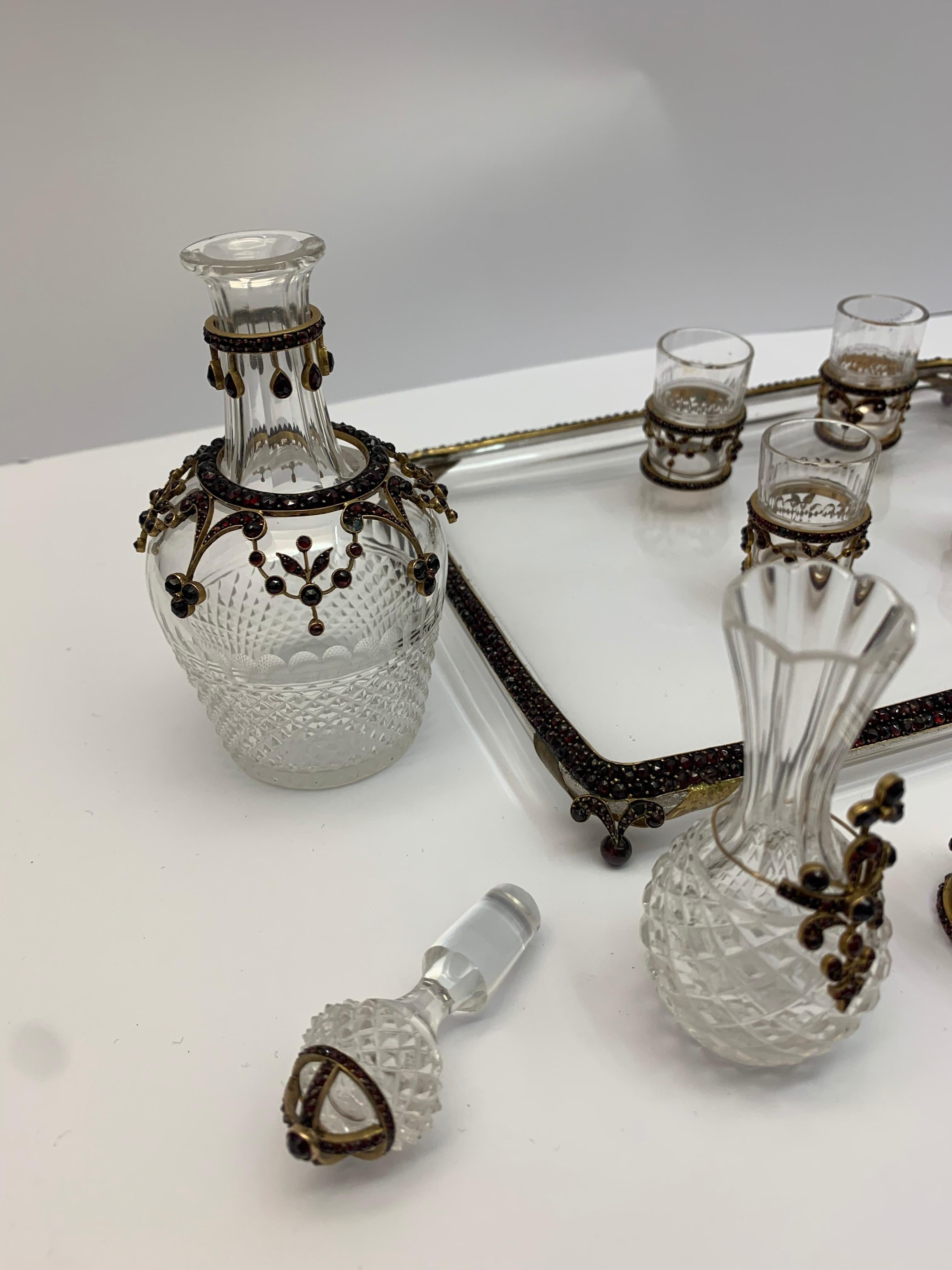Late 19th Century Austrian Glass Drinking Set For Sale