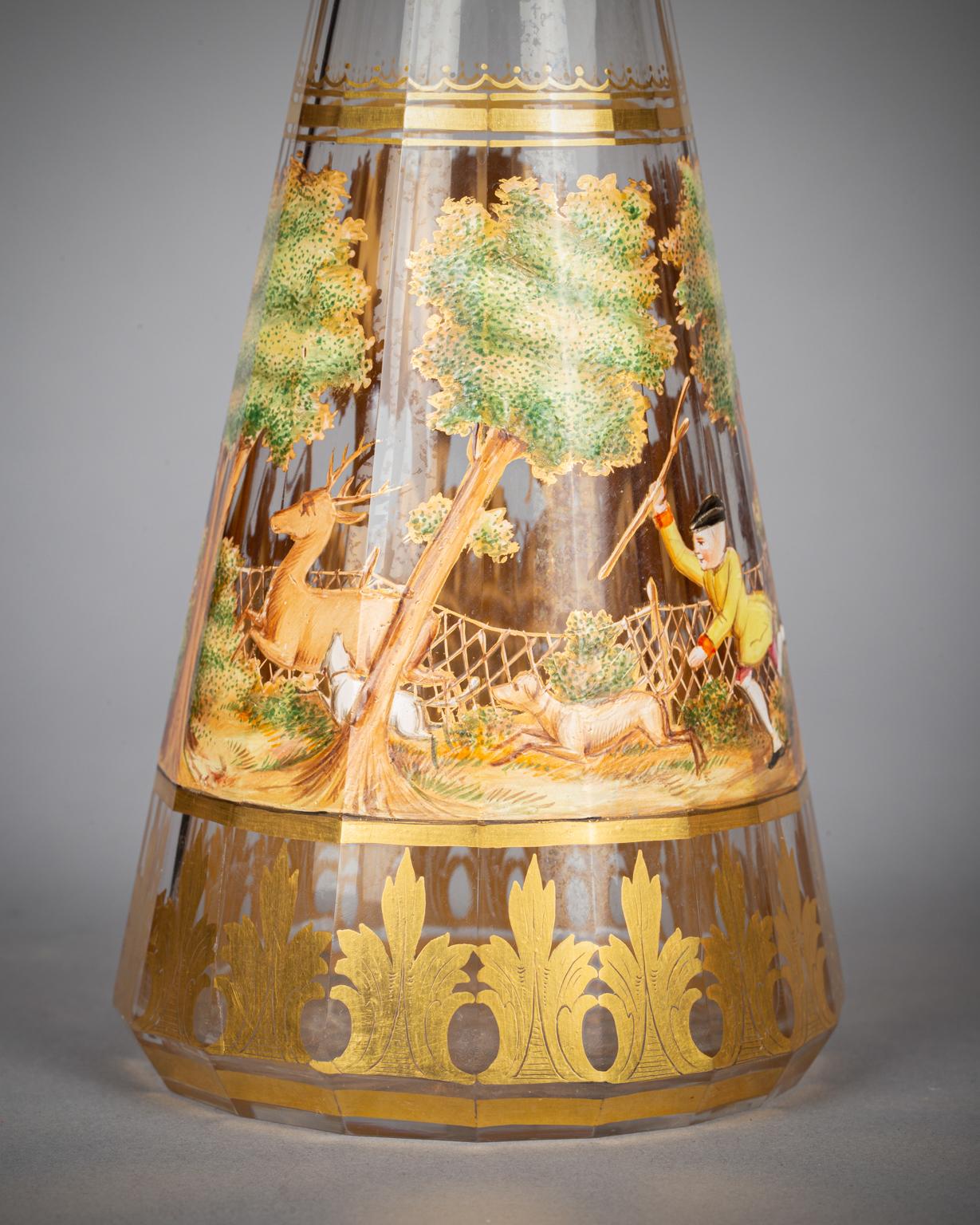 Milieu du XIXe siècle Ensemble de liqueurs en verre autrichien de style Lobmeyer, vers 1860 en vente