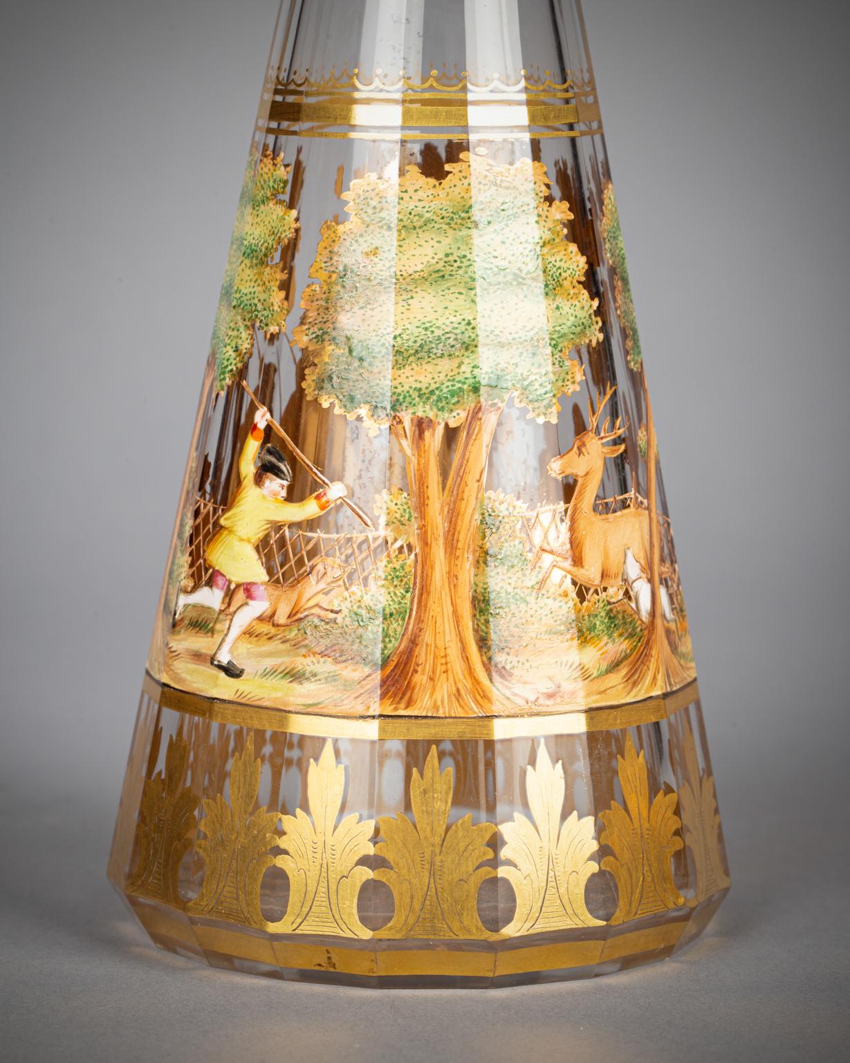 Verre Ensemble de liqueurs en verre autrichien de style Lobmeyer, vers 1860 en vente