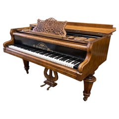 Austrian Grand Piano by A. Neuburger, Walnut, Circa 1898