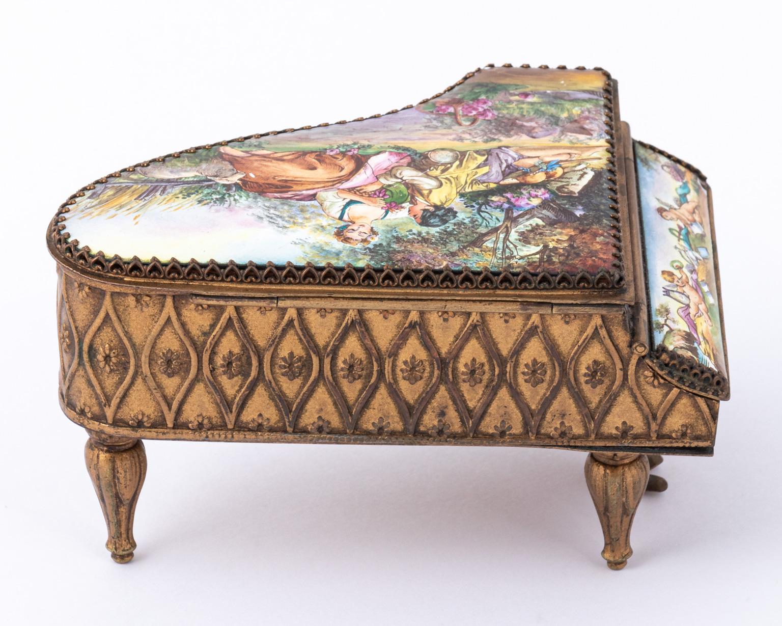 Austrian Hand Painted Music Box In Good Condition In Stamford, CT