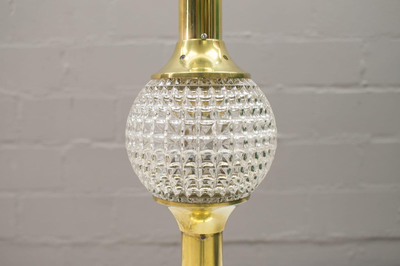 Austrian Hollywood Regency Brass and Illuminated Crystal Floor Lamp, 1960s 1
