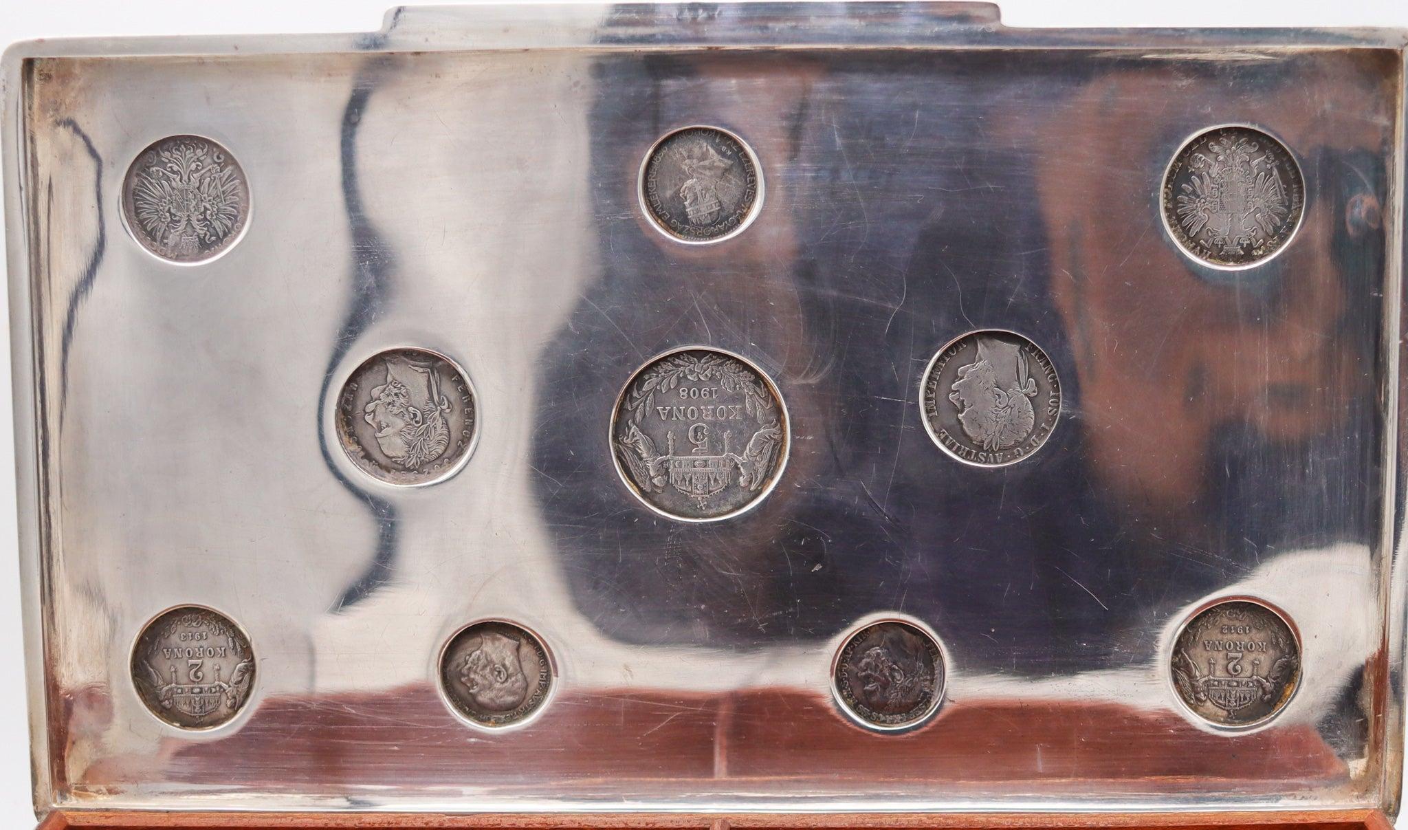 IMPERIO AUSTRIACO-HUNGARO 1915 Hungría Cigarros Caja Doble En Plata .800 en venta 1