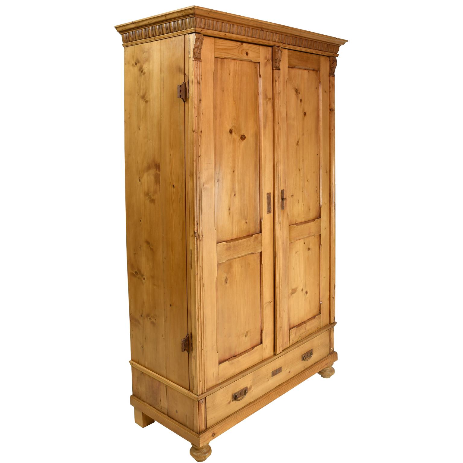 Austrian/ Hungarian Rustic Pine Armoire, circa 1840 with Parliament Hinges 7