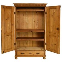 Austrian/ Hungarian Rustic Pine Armoire, circa 1840 with Parliament Hinges