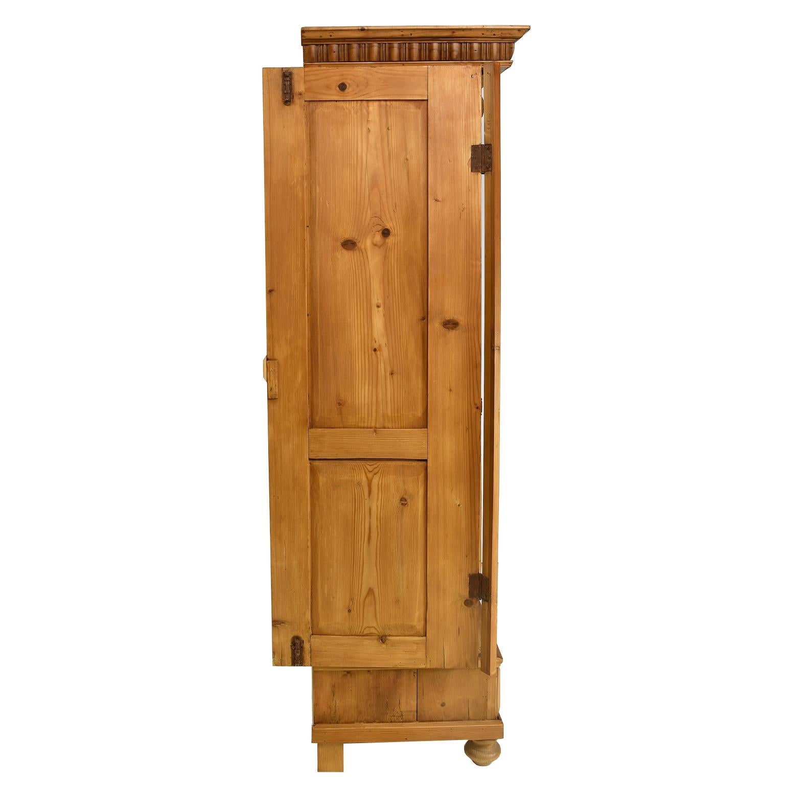 Mid-19th Century Austrian/ Hungarian Rustic Pine Armoire, circa 1840 with Parliament Hinges