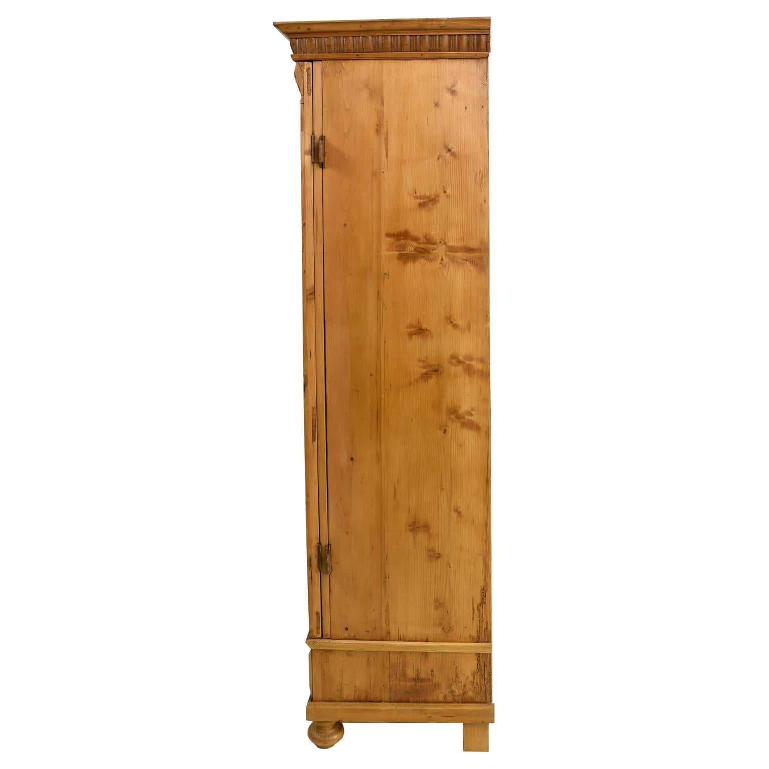 Austrian/ Hungarian Rustic Pine Armoire, circa 1840 with Parliament Hinges 2