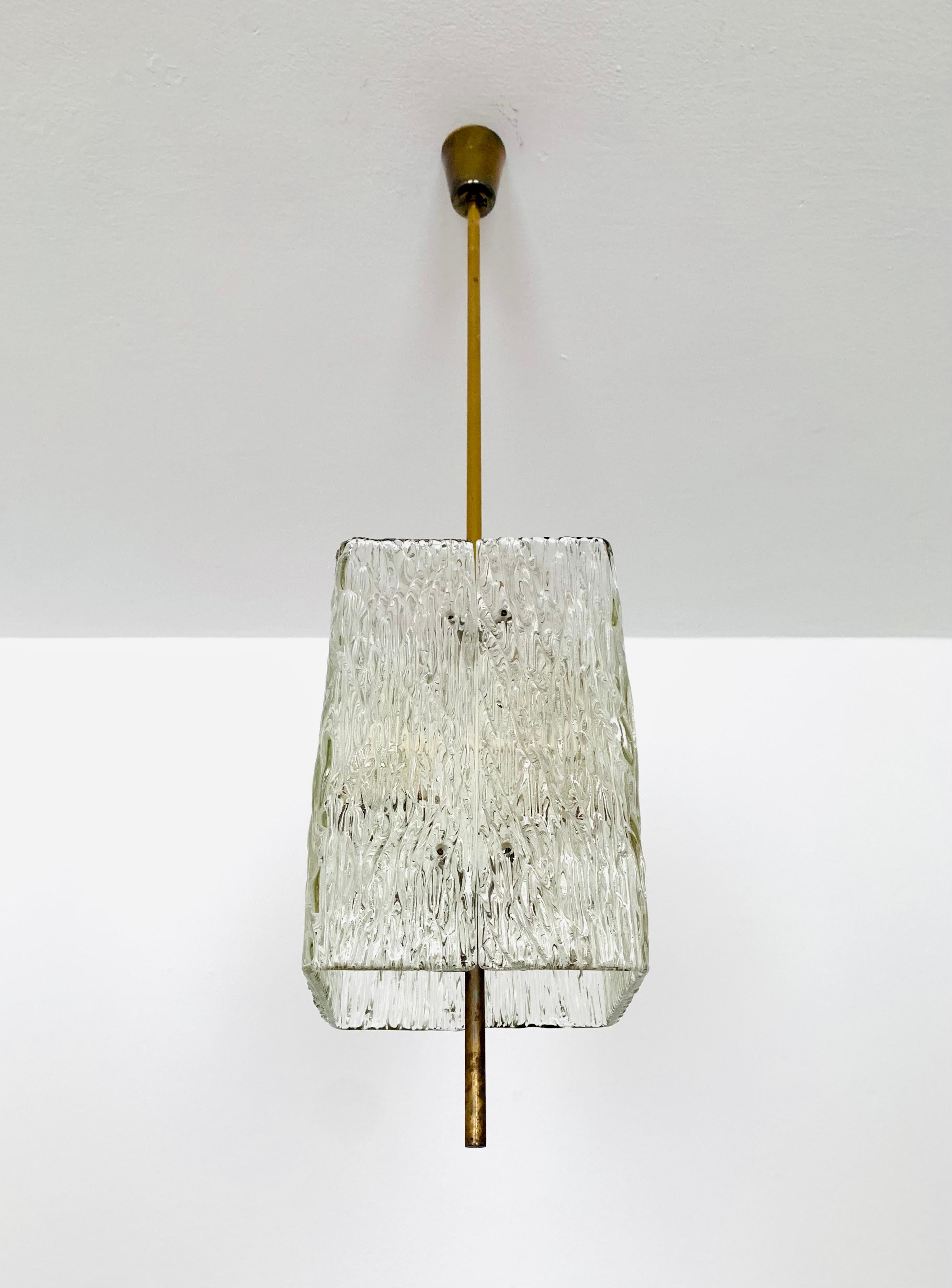 Austrian Ice Glass Chandelier by J.T. Kalmar In Good Condition For Sale In München, DE