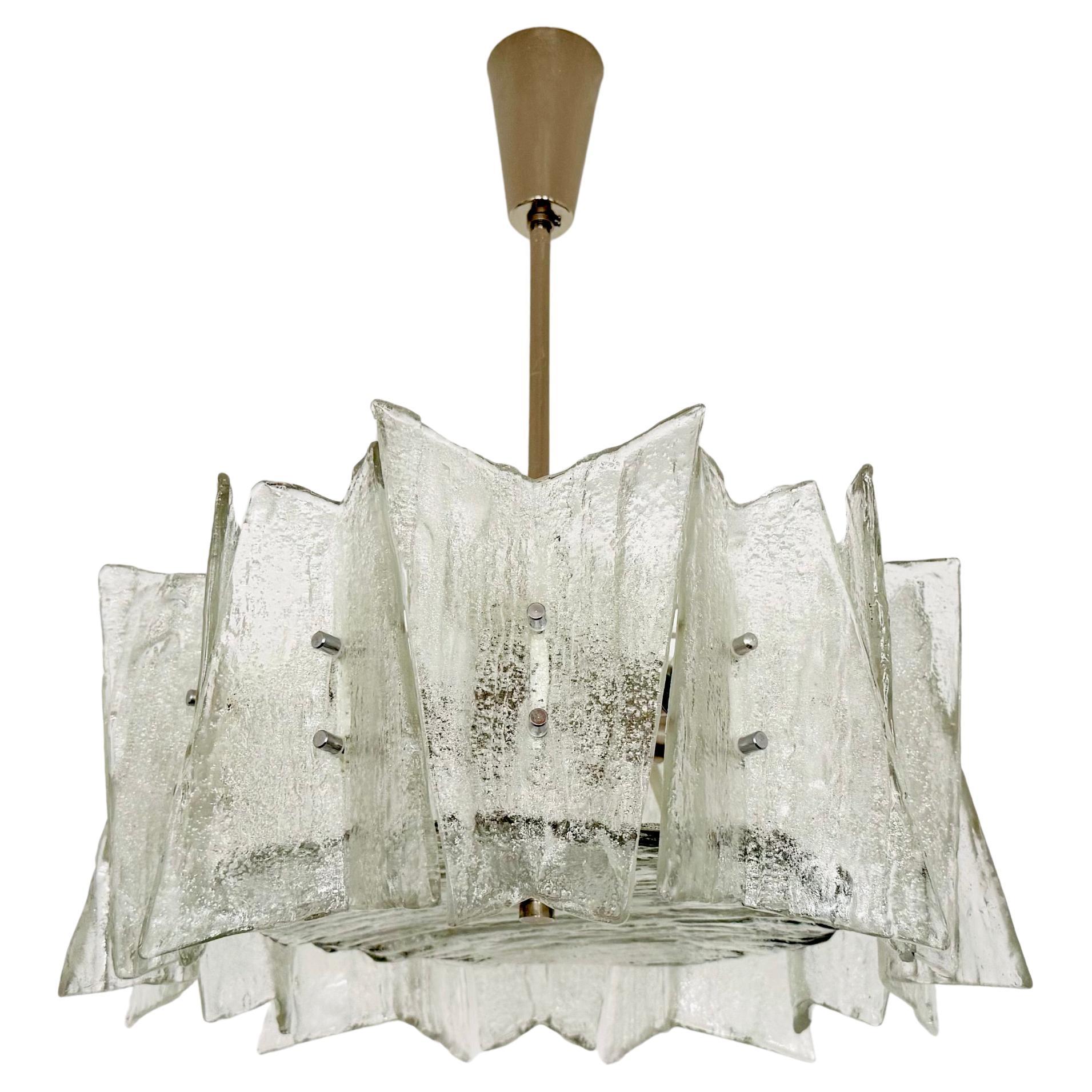 Austrian Ice Glass Chandelier