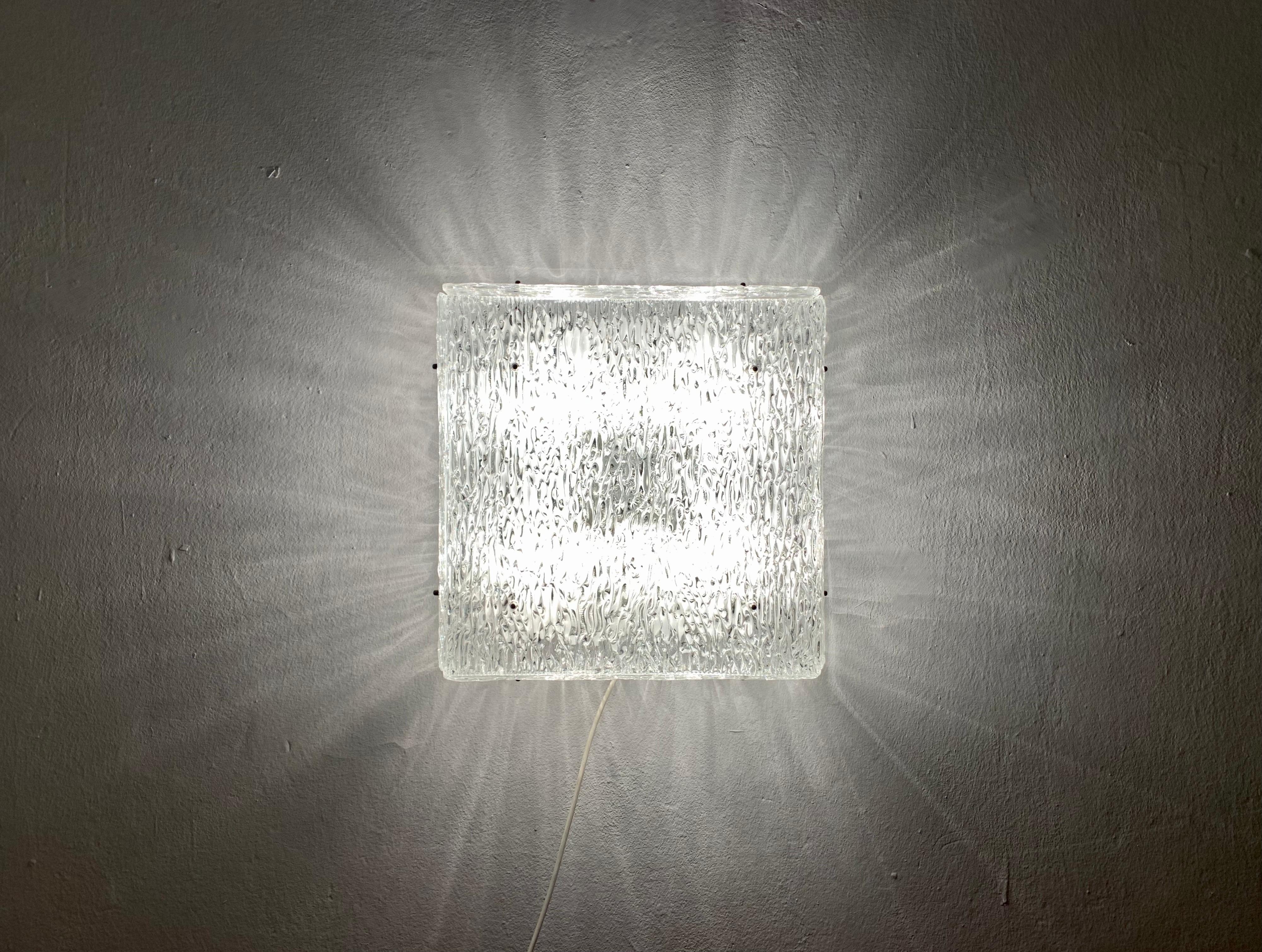 Austrian Ice Glass Flush Light by J.T. Kalmar For Sale 4