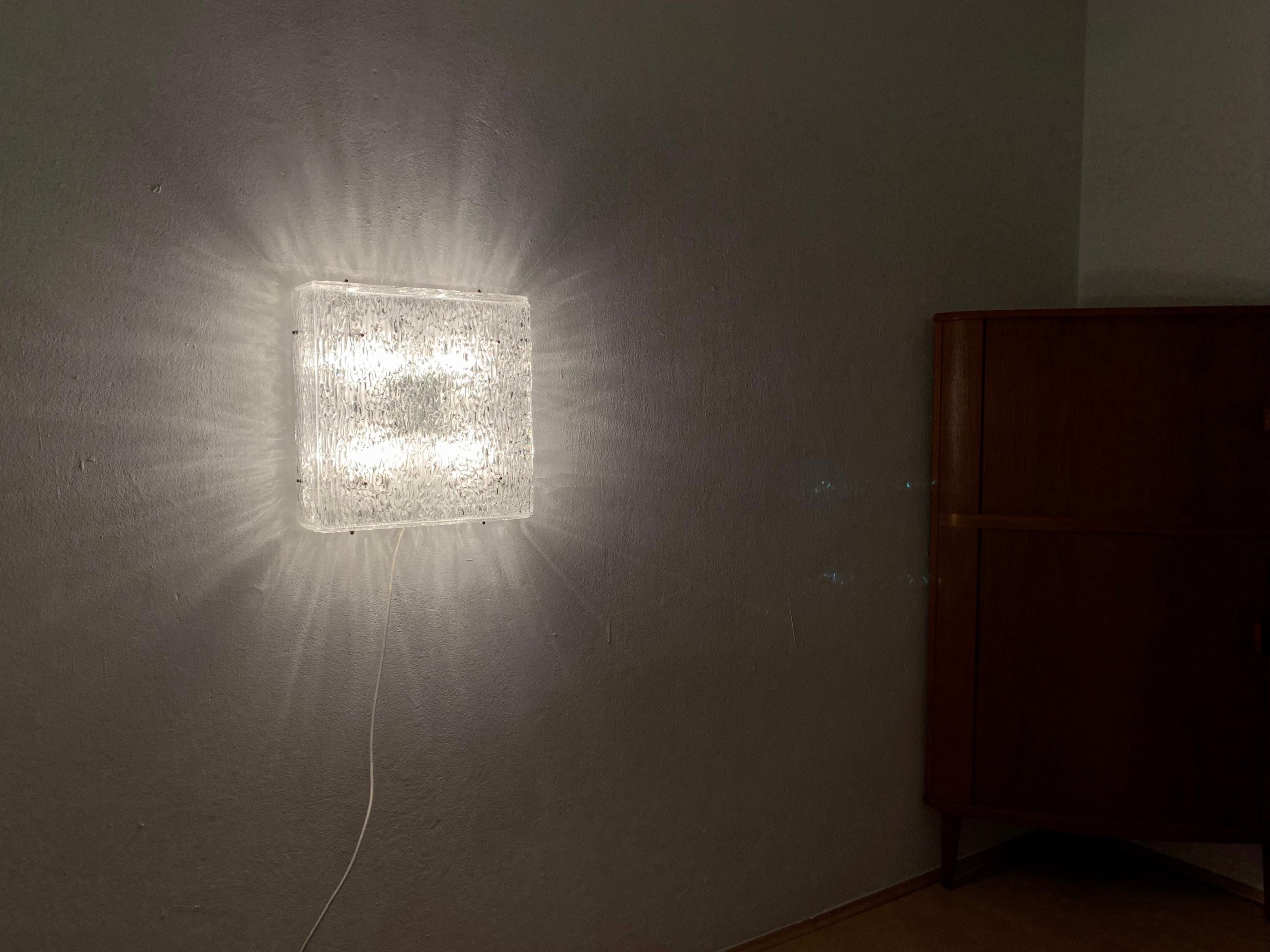 Austrian Ice Glass Flush Light by J.T. Kalmar For Sale 6