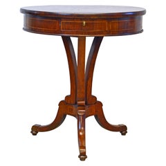 Austrian Inlaid Tripod Parquetry Top Mahogany Four-Drawer Rent Table, 19th C