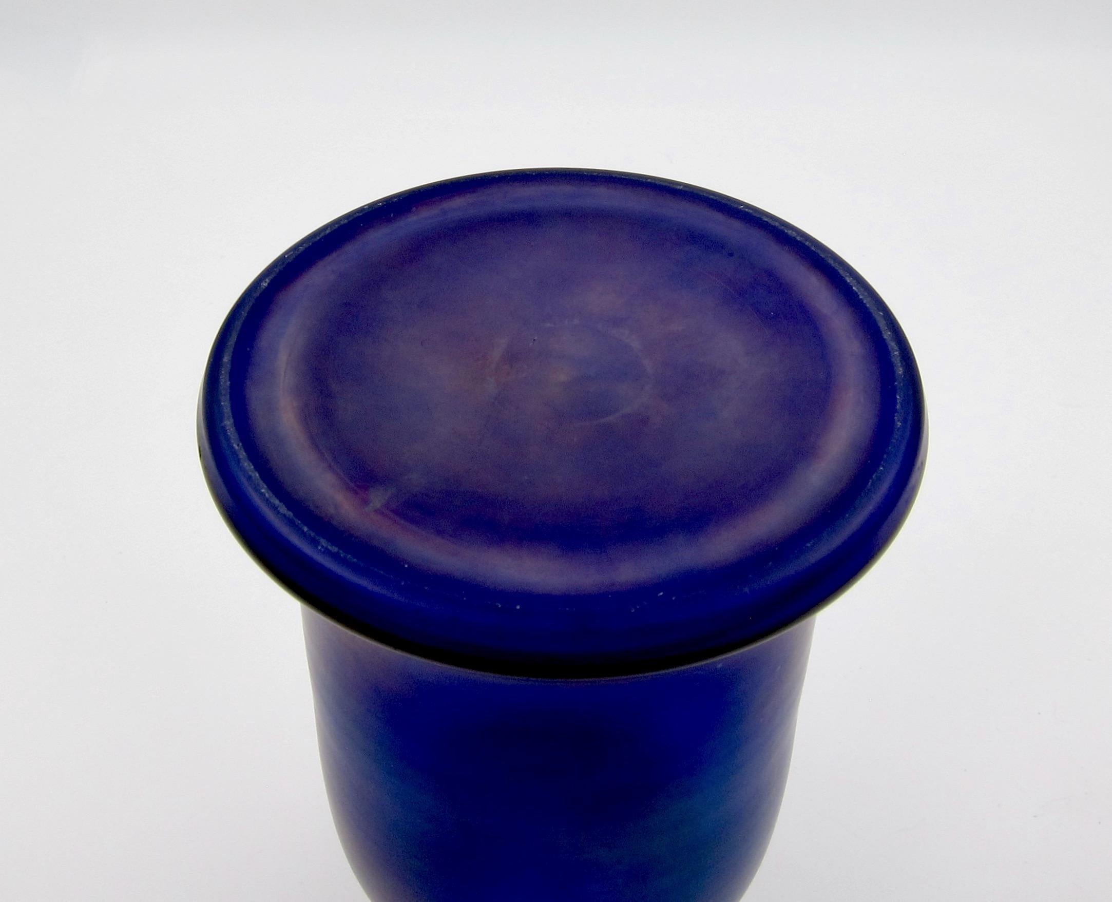Austrian Iridescent Blue Art Glass Vase with an Art Nouveau Silver Metal Collar 3