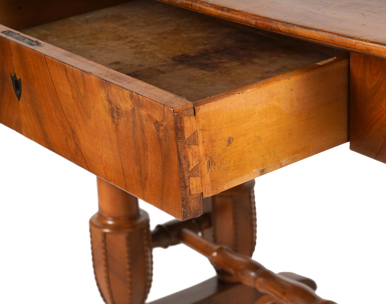 Austrian Josef Danhauser Style Biedermeier Walnut Writing Desk 1