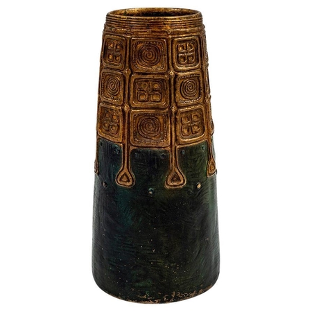 Austrian Jugendstil Bronze Vase Gustav Gurschner circa 1906 Brown Patinated