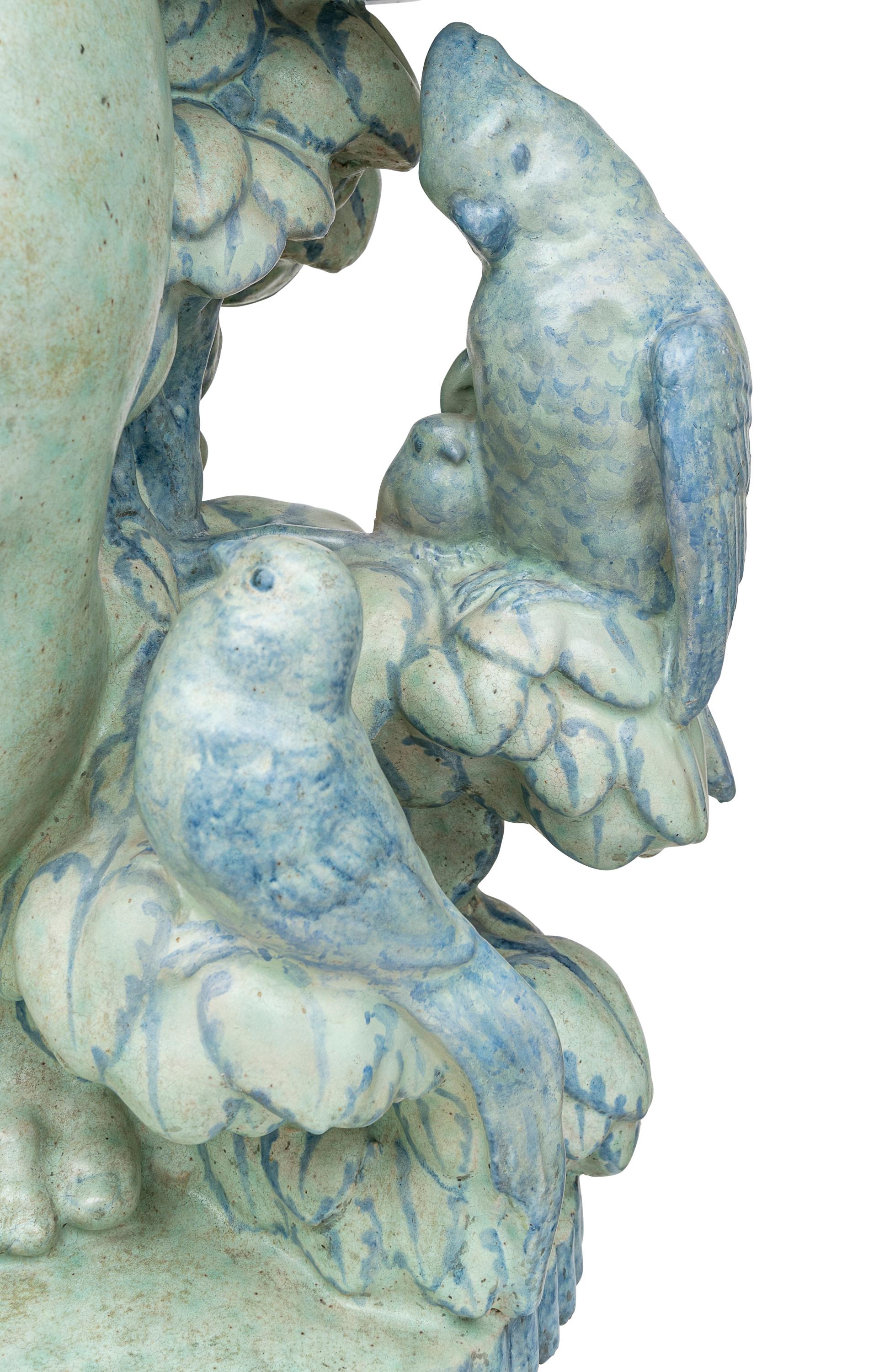 Austrian Jugendstil Ceramic Sculpture Putto Michael Powolny Blue, circa 1917 For Sale 4