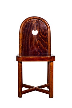 Austrian Jugendstil Children's Chair Bent Beechwood Mahogany Stained Prutscher