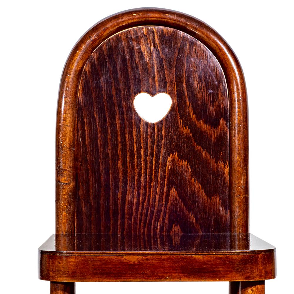 Early 20th Century Austrian Jugendstil Children's Chair Bent Beechwood Mahogany Stained Prutscher For Sale