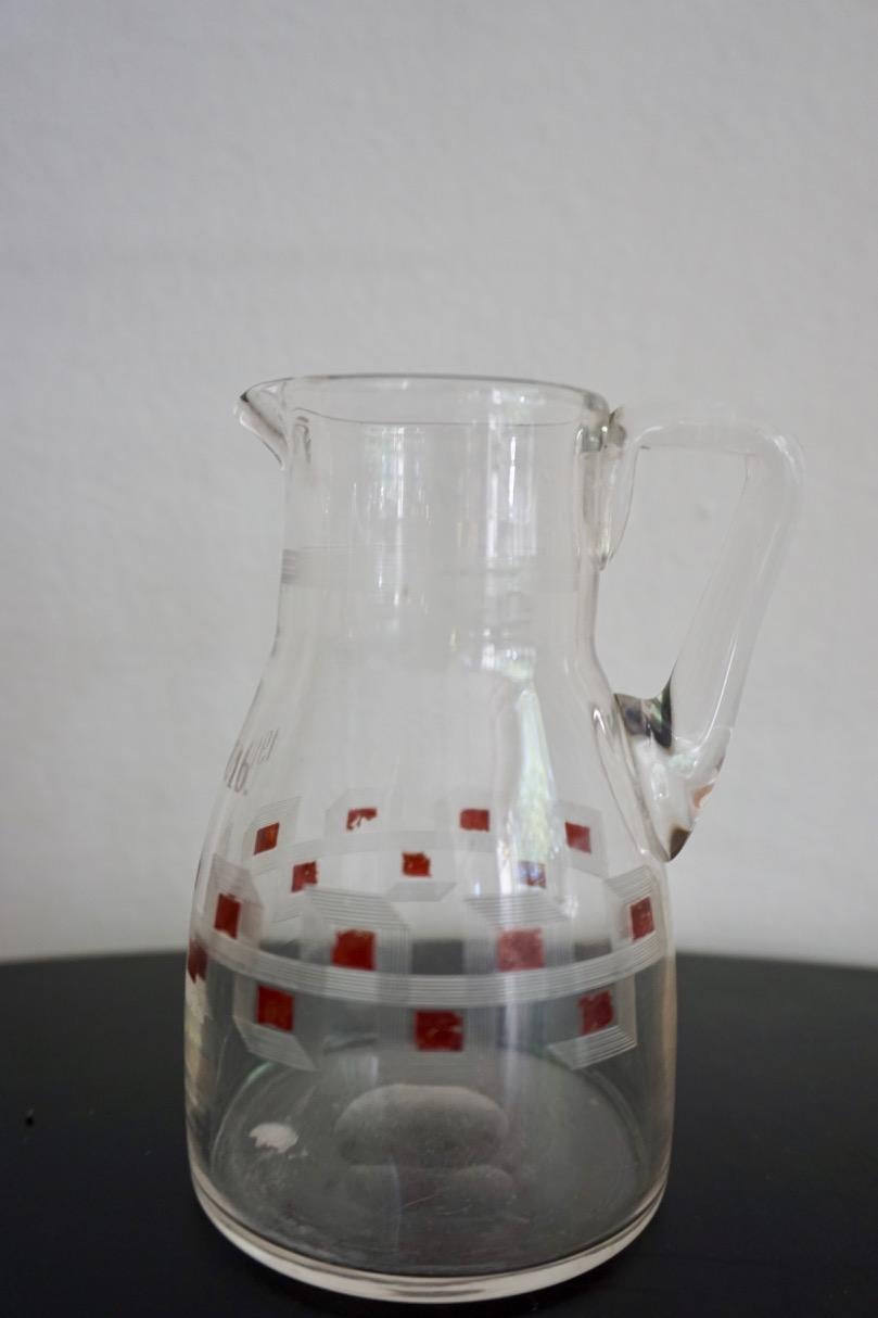 20th Century Austrian Jugendstil Glass Milk Jar For Sale