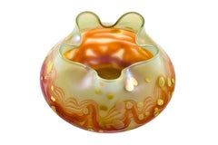 Austrian Jugendstil Loetz Art Glass Bowl Orange Red Iridescent, circa 1902