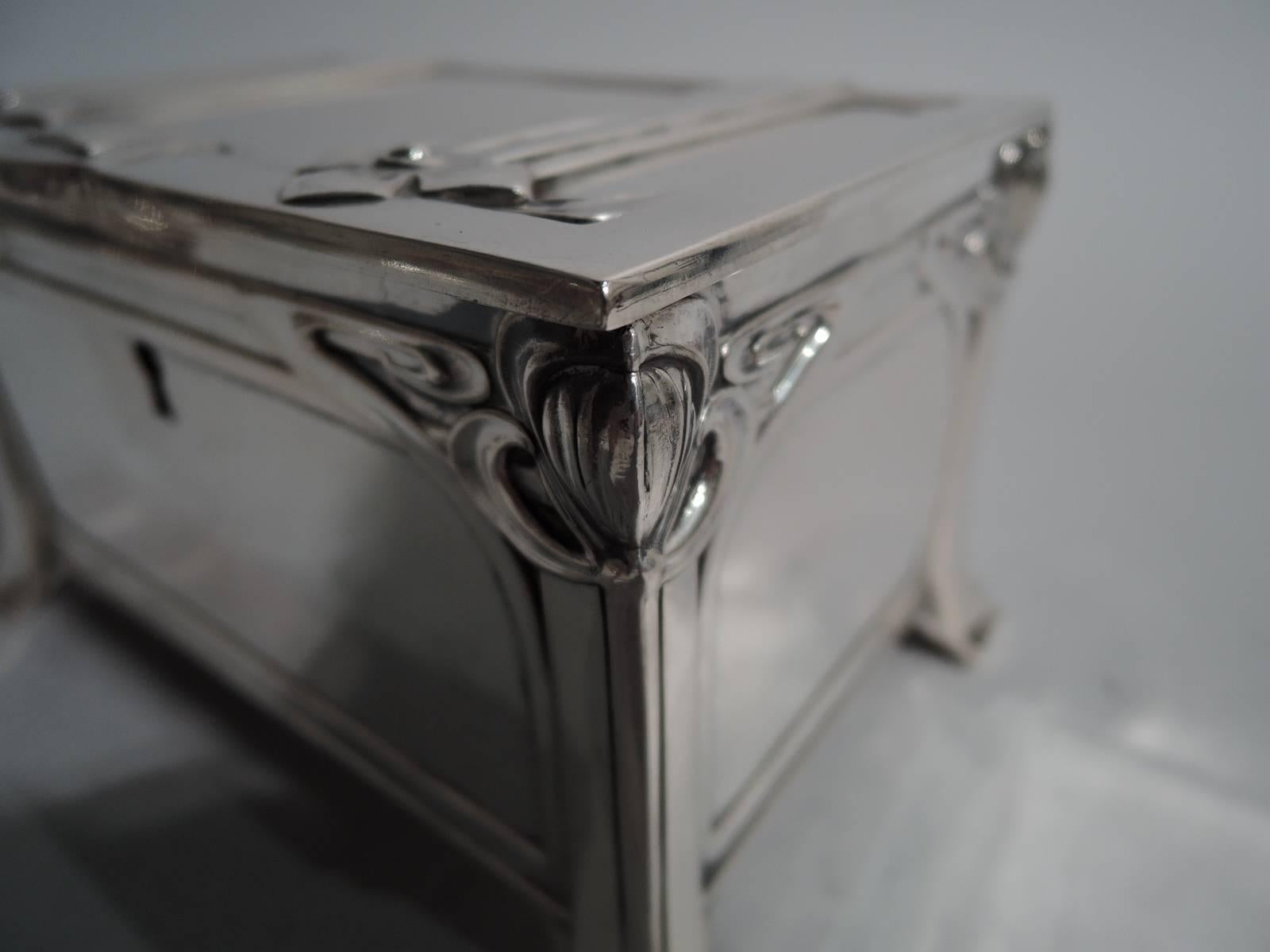 19th Century Austrian Jugendstil Silver Casket Box