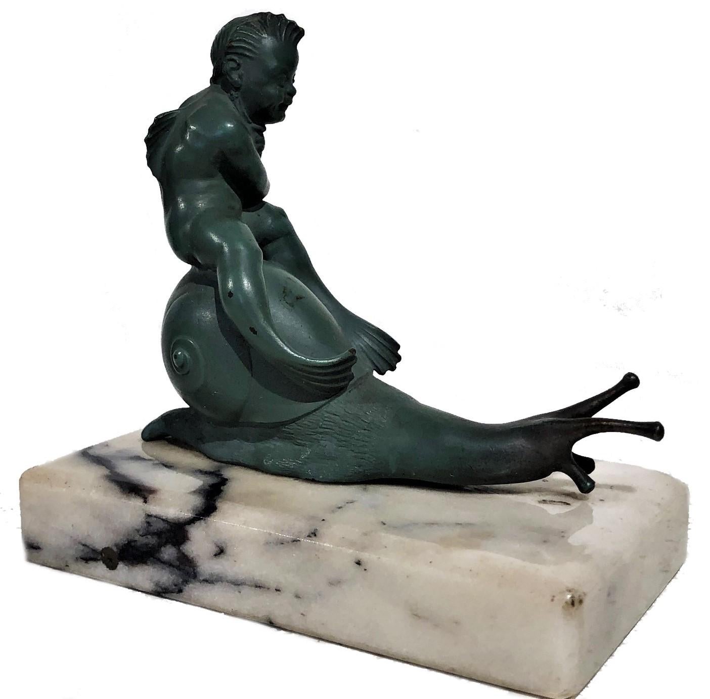 Early 20th Century Austrian Jugendstil Vienna Bronze Sculptural Paperweight by Carl Fiala, ca. 1910 For Sale