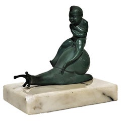 Austrian Jugendstil Vienna Bronze Sculptural Paperweight by Carl Fiala, ca. 1910