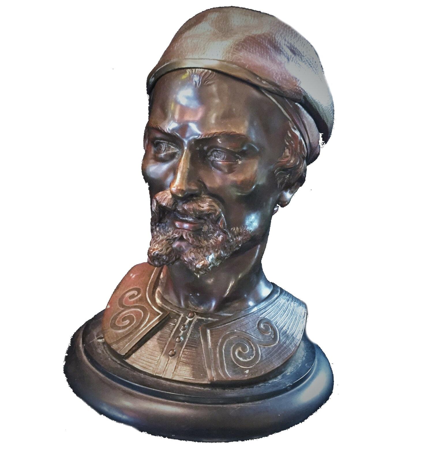 Austrian Jugenstil, Head of a Moor, Vienna Bronze Sculptural Inkwel, circa 1890s In Good Condition In New York, NY