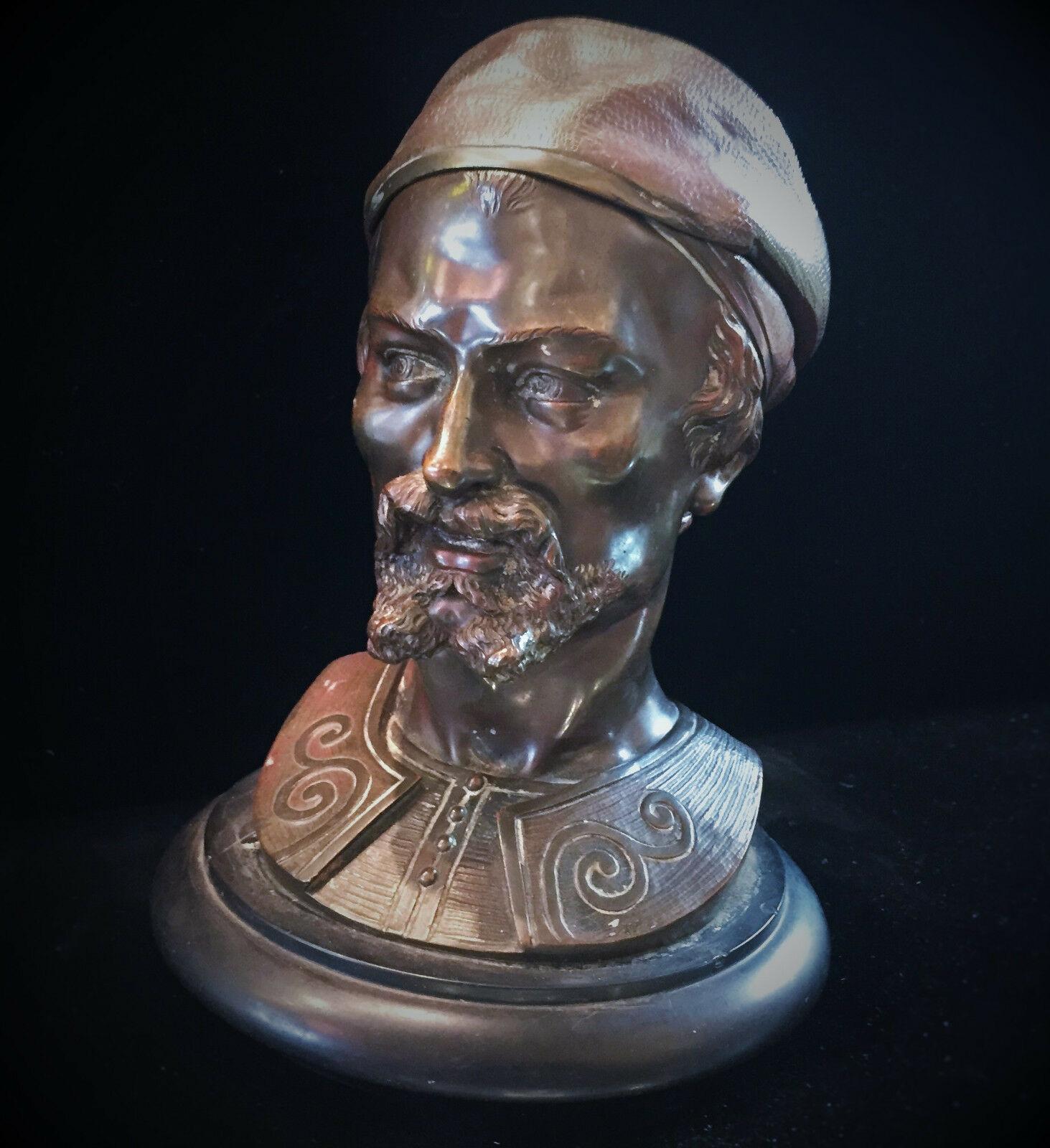 Late 19th Century Austrian Jugenstil, Head of a Moor, Vienna Bronze Sculptural Inkwel, circa 1890s