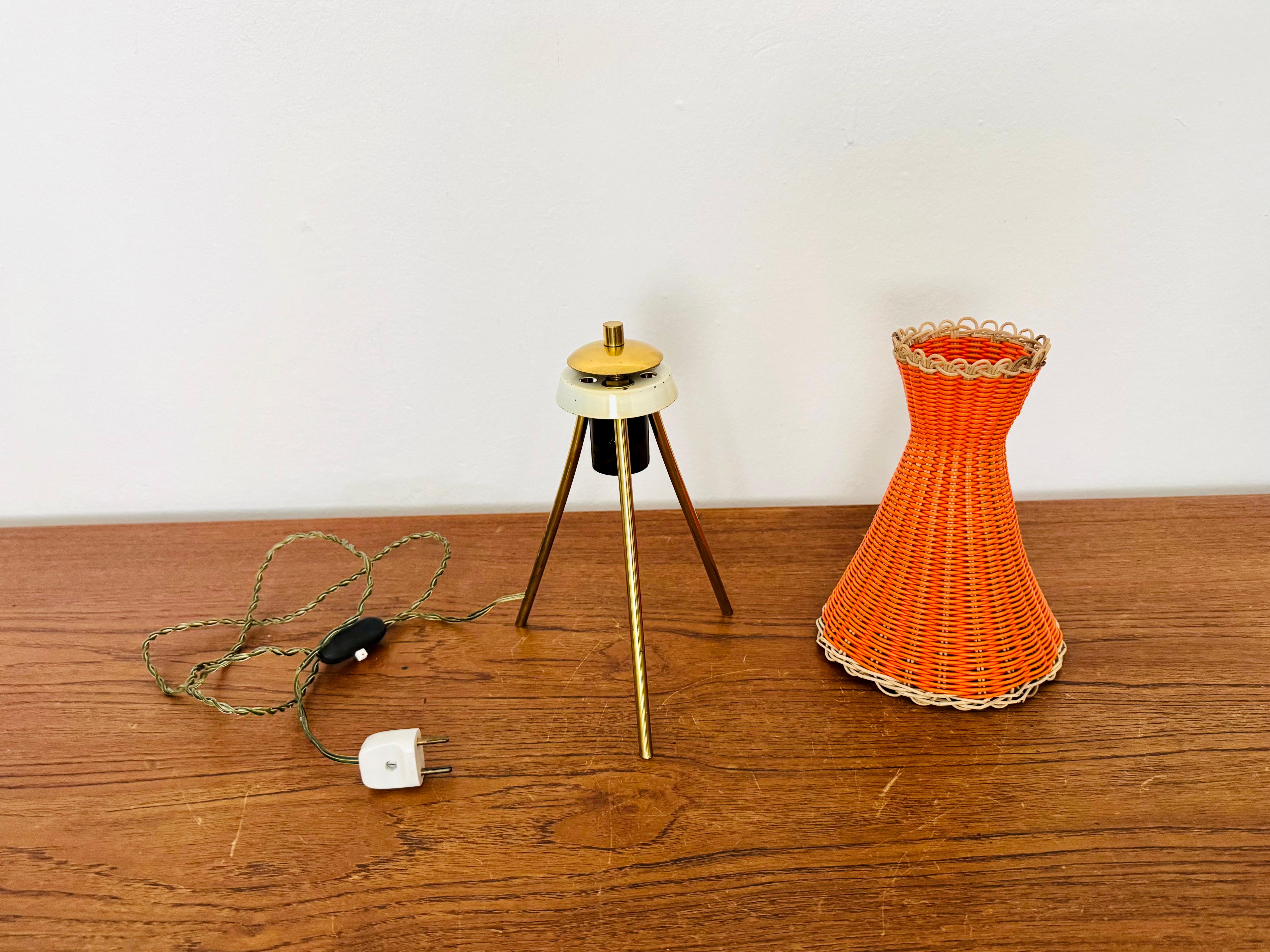 Austrian KIWI Wicker Table Lamp by J.T. Kalmar For Sale 7