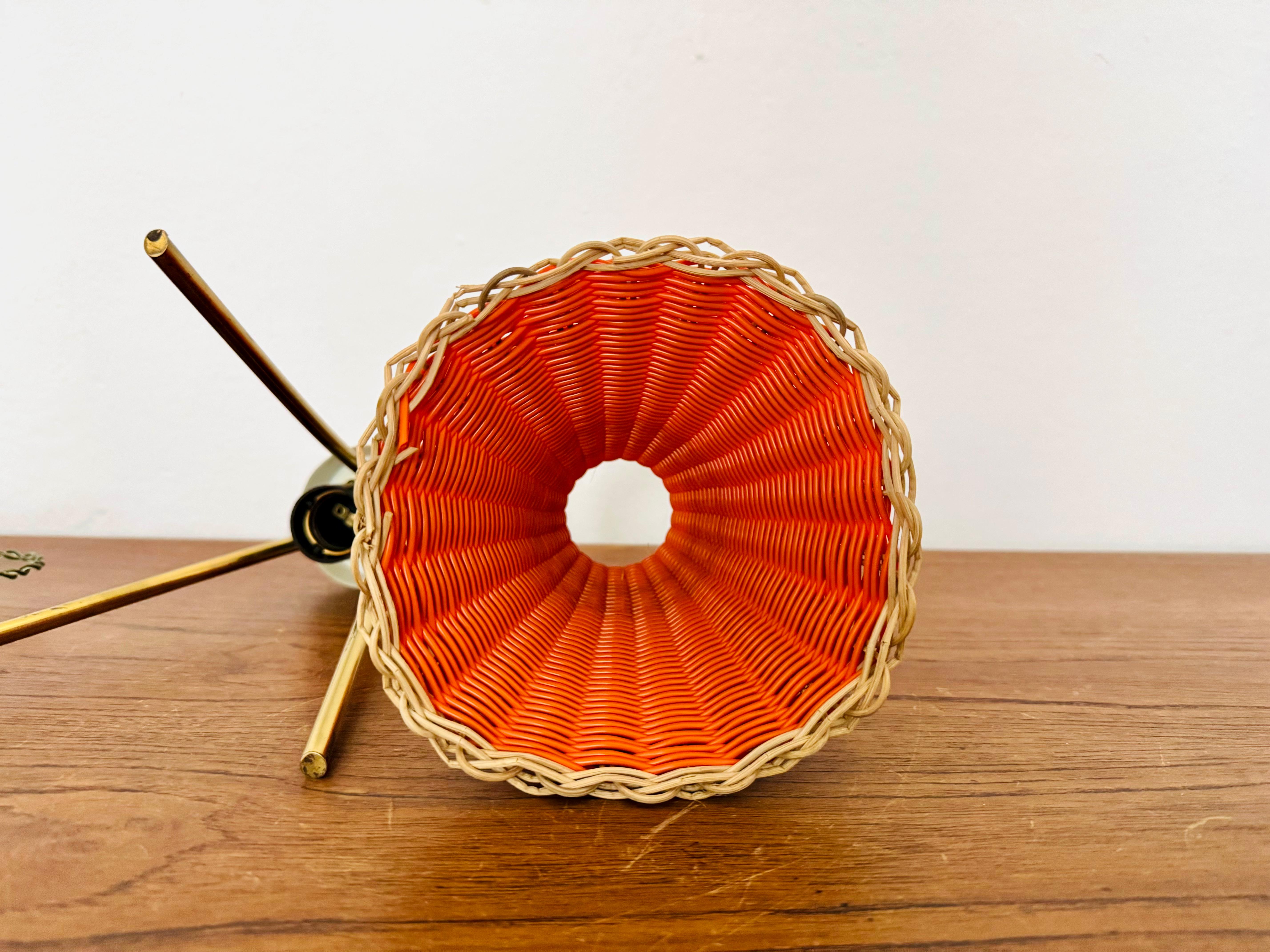 Austrian KIWI Wicker Table Lamp by J.T. Kalmar For Sale 8