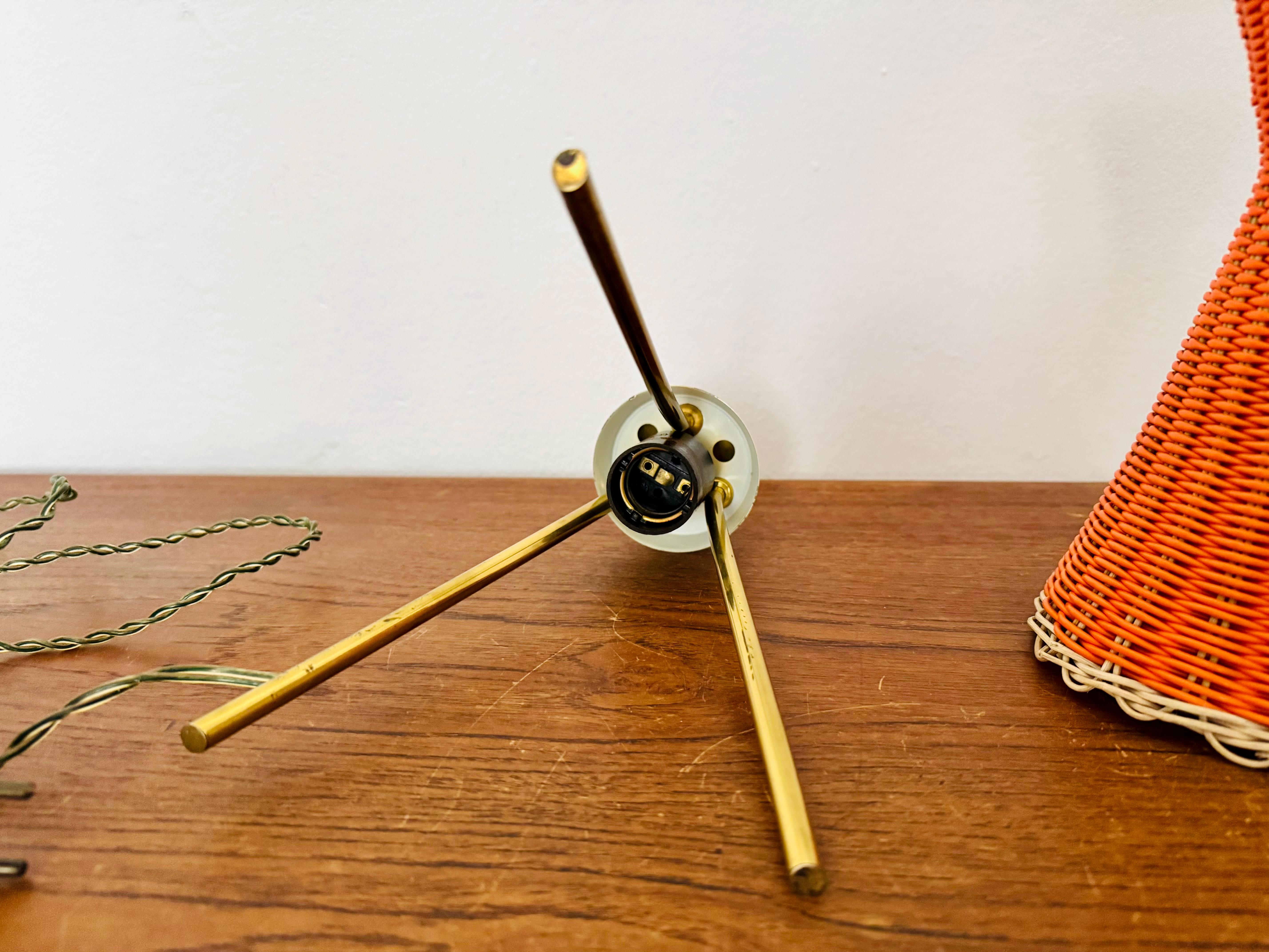 Austrian KIWI Wicker Table Lamp by J.T. Kalmar For Sale 9
