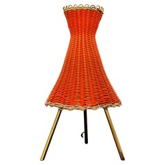 Austrian KIWI Wicker Table Lamp by J.T. Kalmar