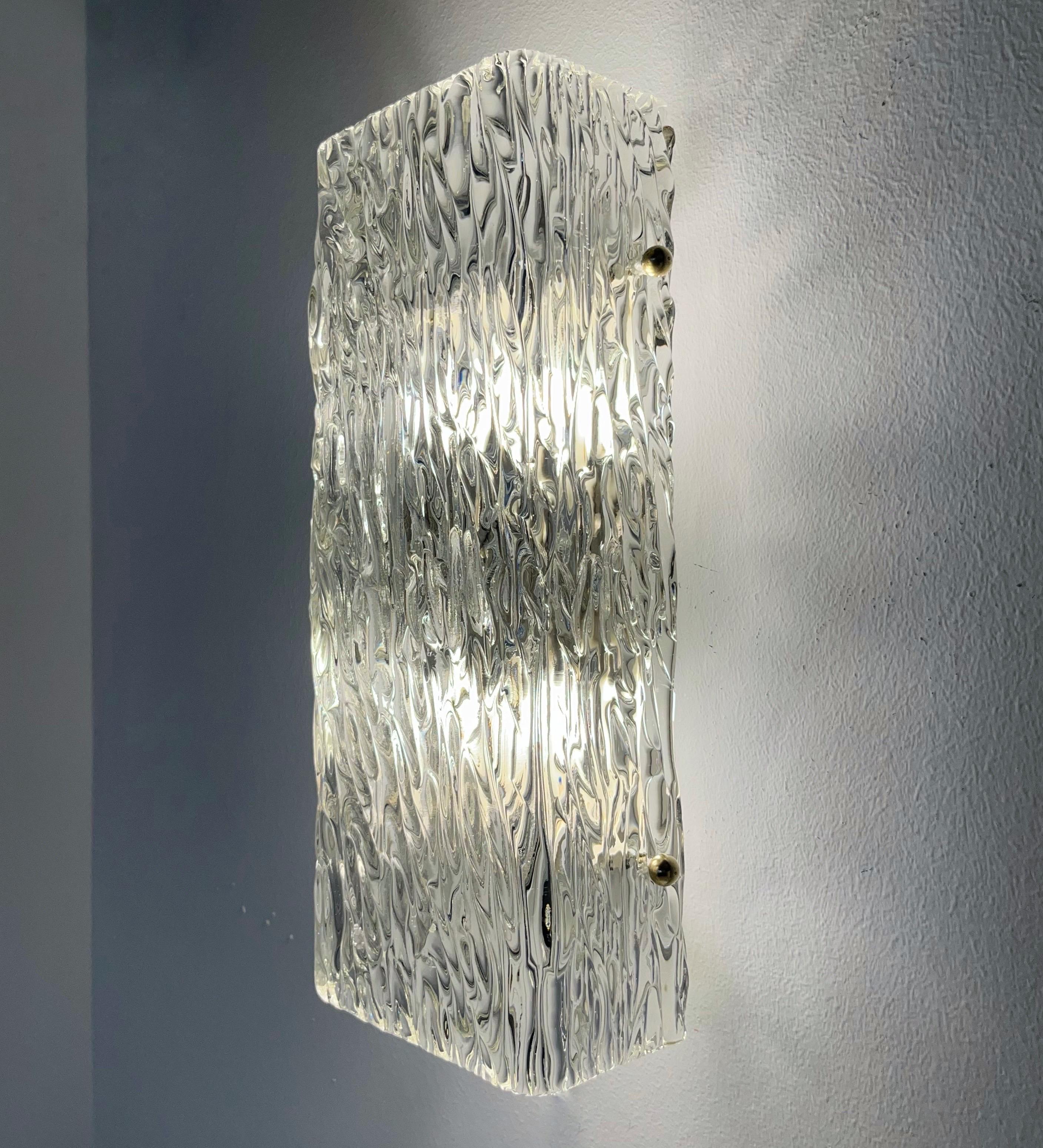 Grande applique murale florale autrichienne de Murano du milieu du siècle dernier par Kalmar Franken, 1970 en vente 2